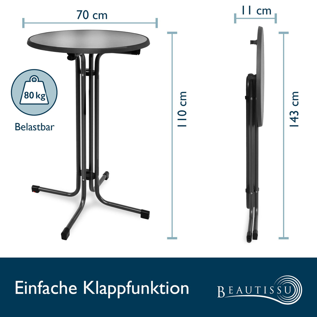 Beautissu Stehtisch Klappbar Sylt