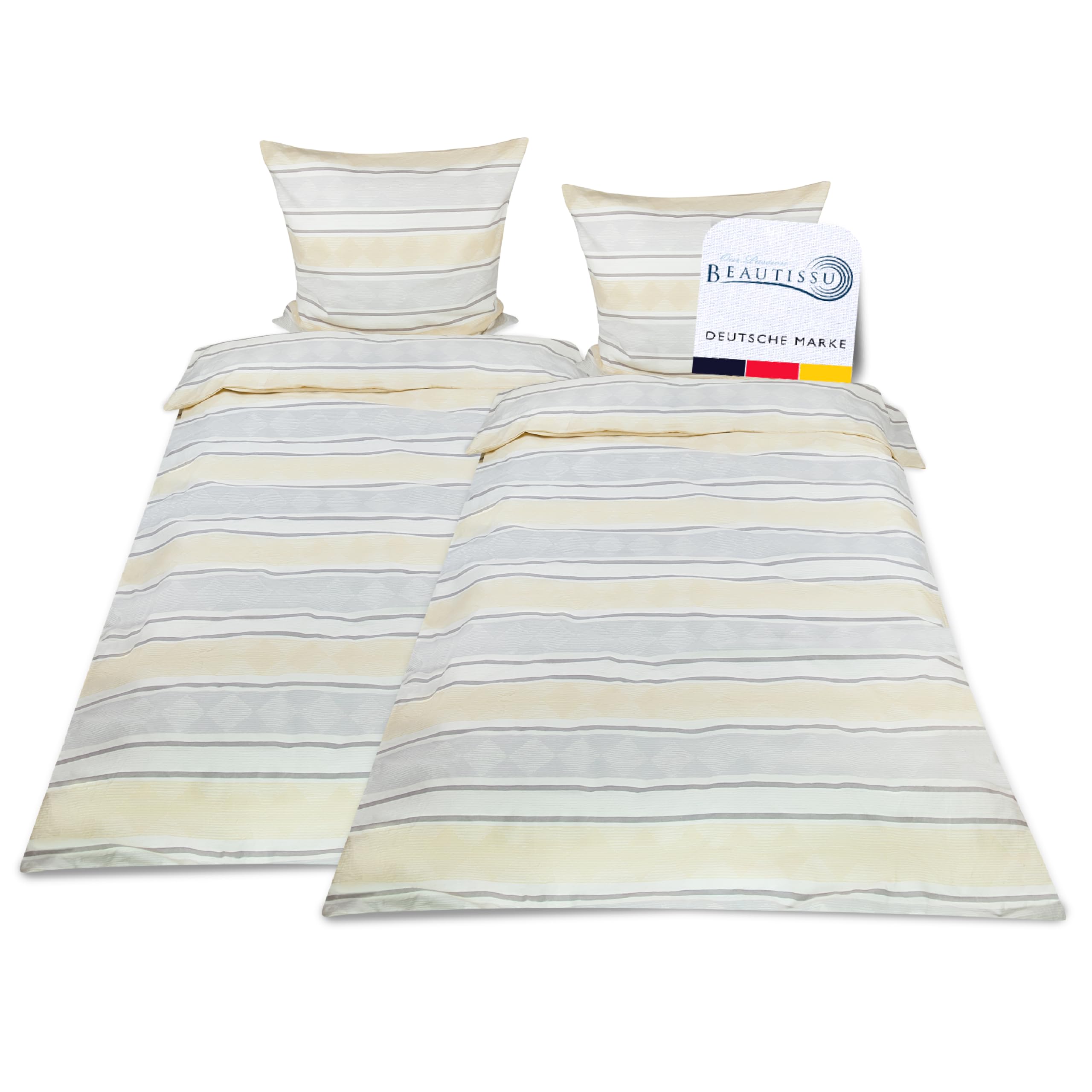 Beautissu Biber Bettwäsche Viola Biber Beige