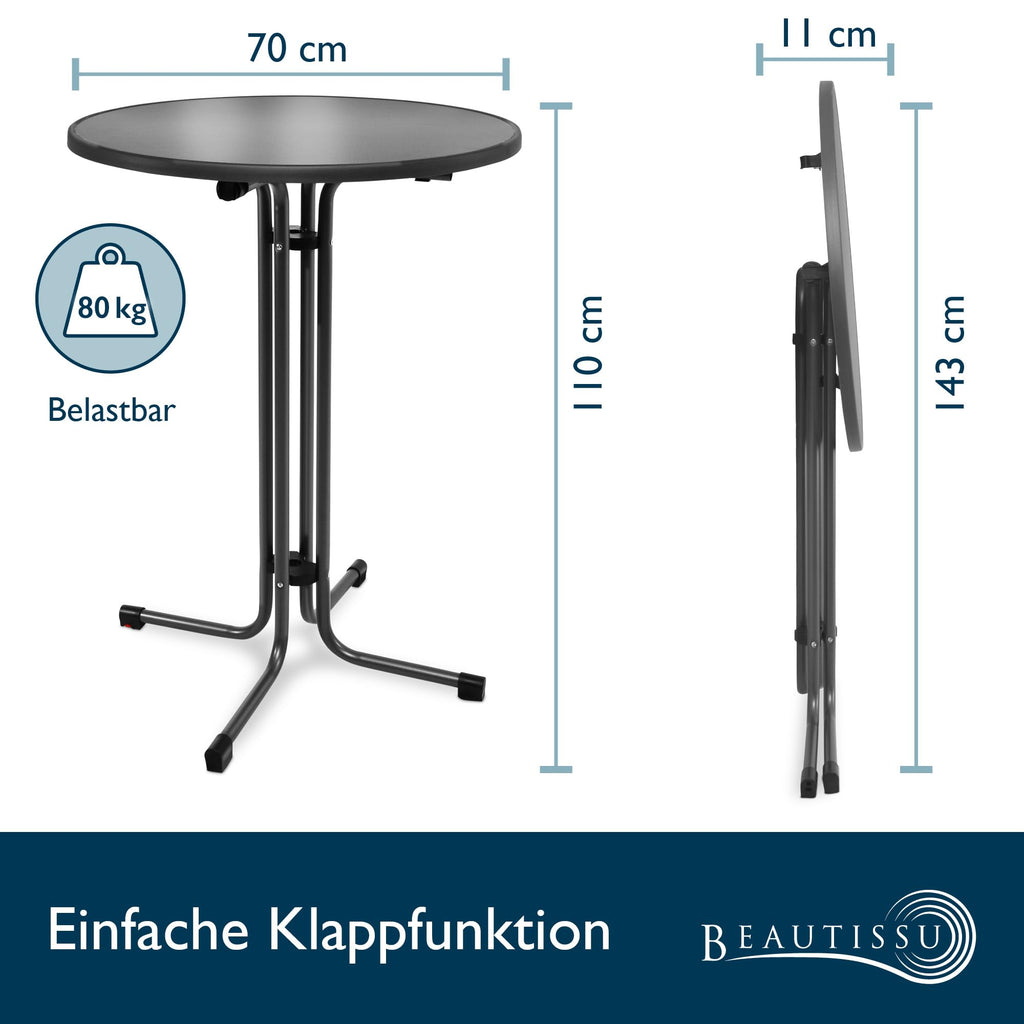 Beautissu Stehtisch klappbar Bellini
