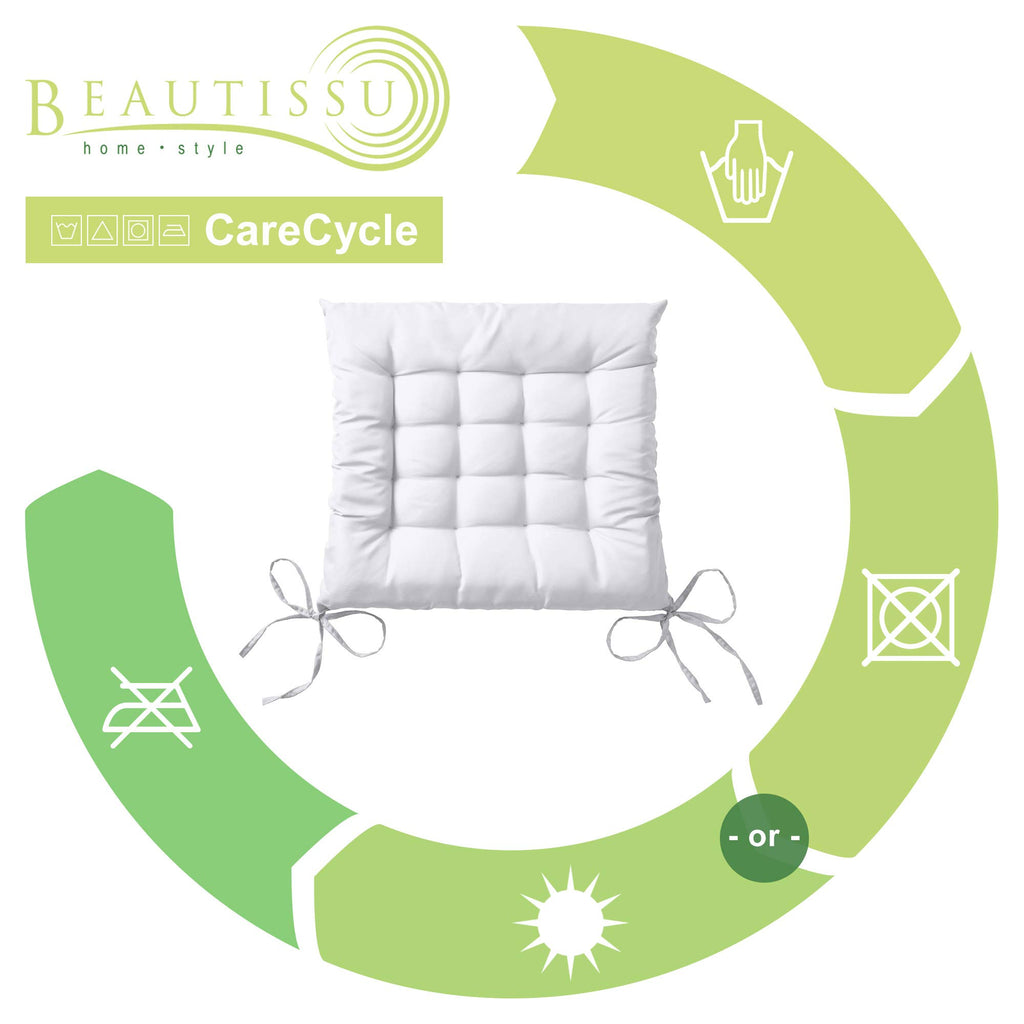 Beautissu 4er Set Stuhlkissen 40x40 cm Lea