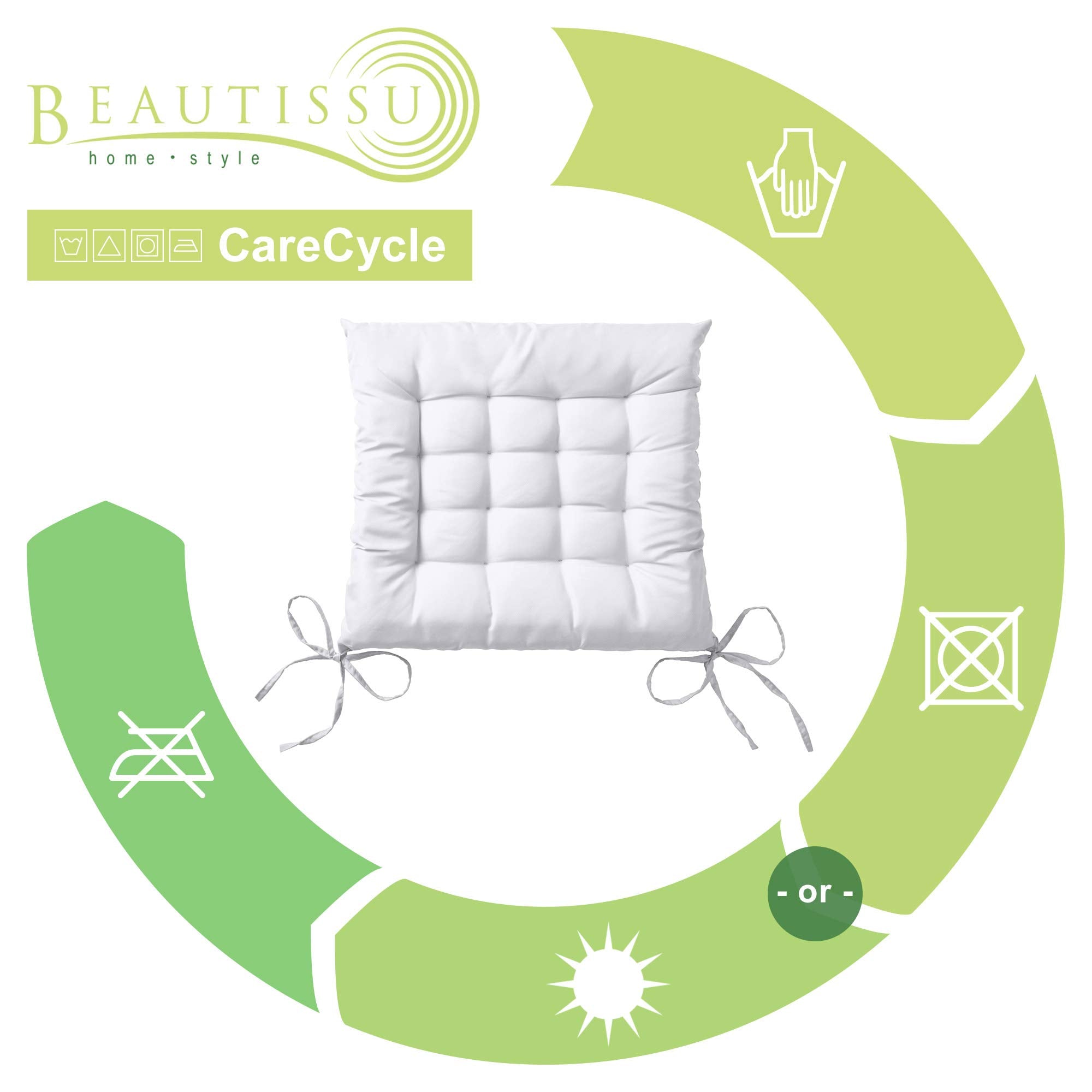 Beautissu 4er Set Stuhlkissen 40x40 cm Lea