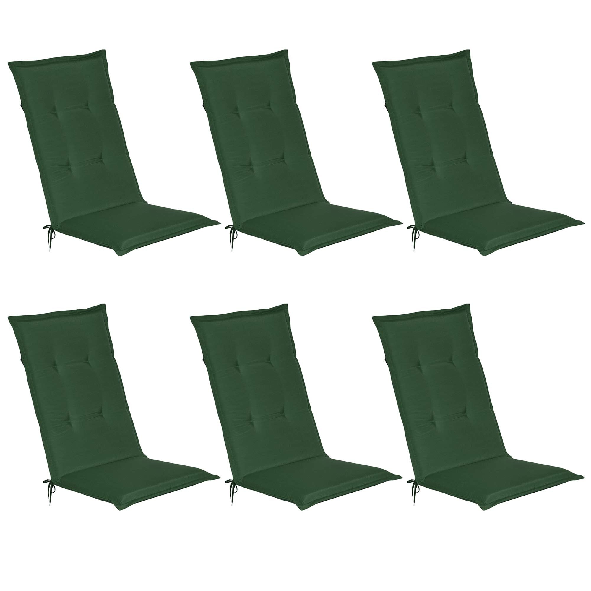 Beautissu 6er Set Gartenstuhlauflage 120x50x6 cm Loft HL