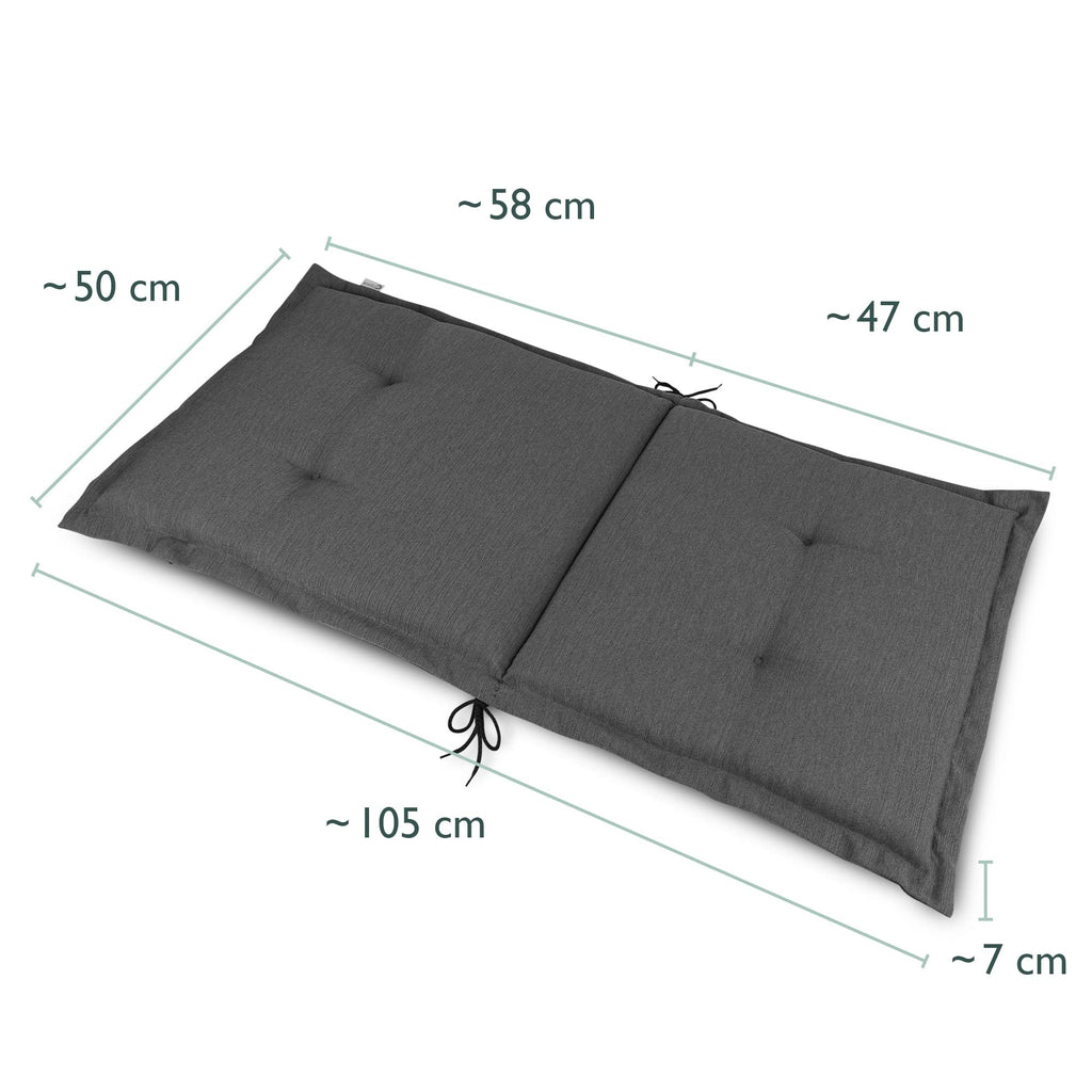Beautissu Premium Gartenstuhlauflage Niedriglehner 105x50x7cm HighLux NL