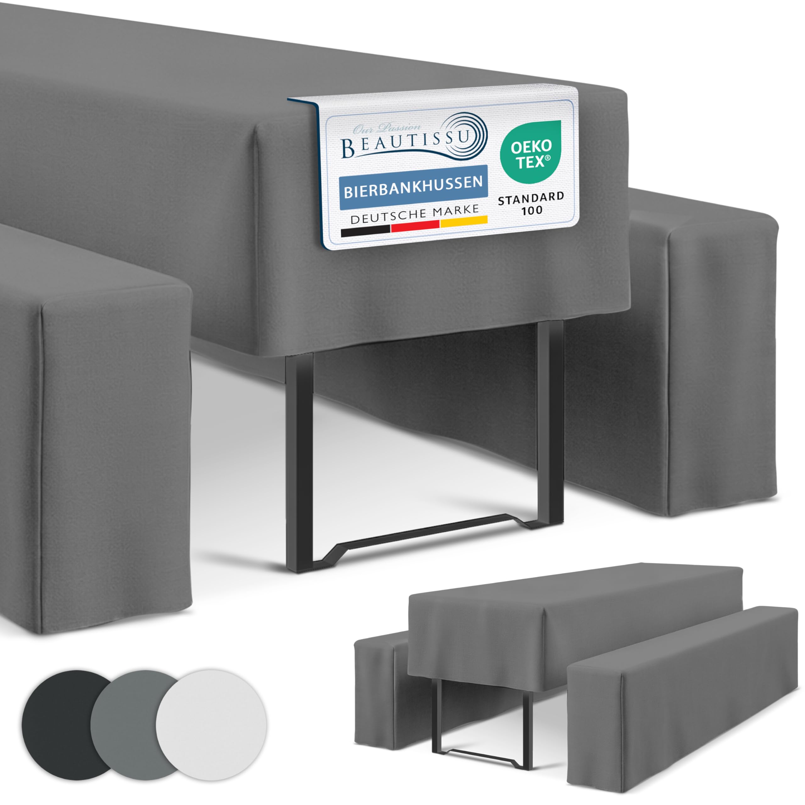 Beautissu Premium Biertischhussen Set – in div. Farben & Größen – Premium M