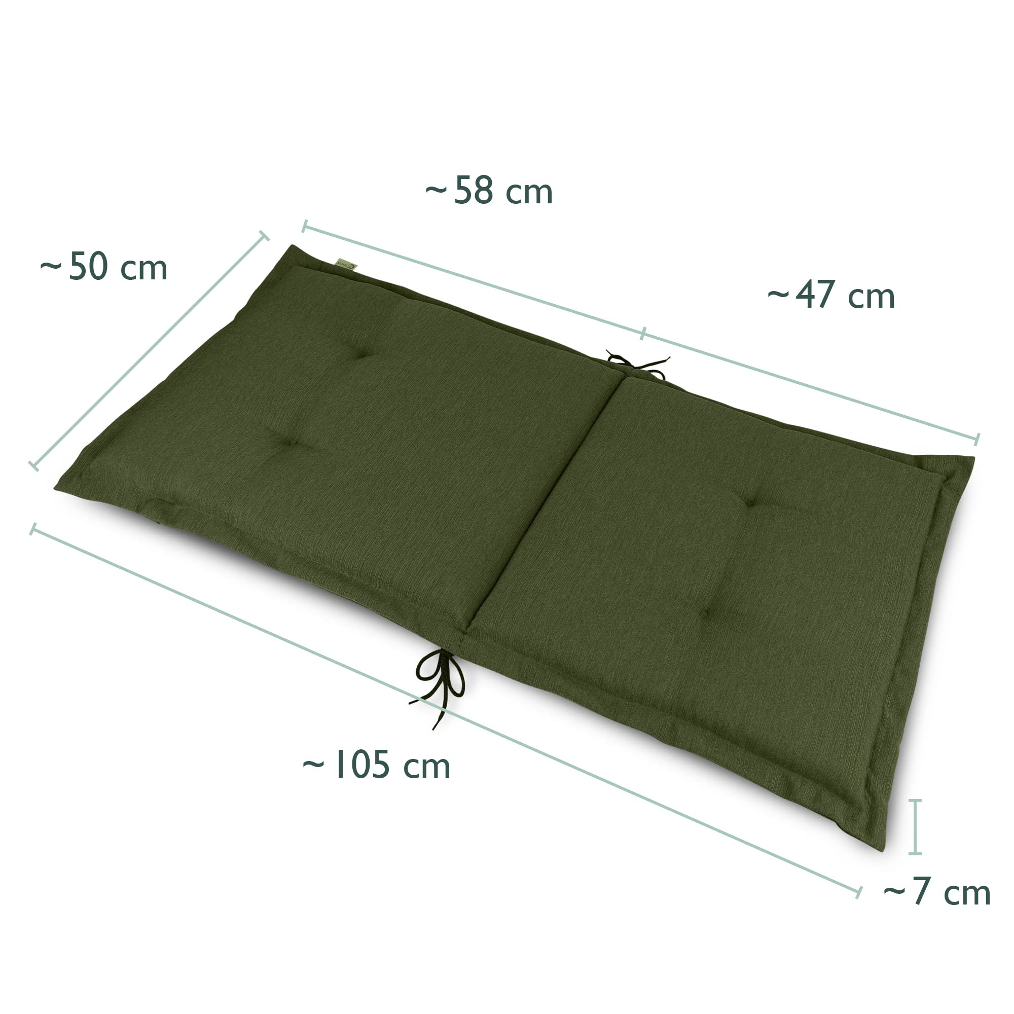 Beautissu Premium Gartenstuhlauflage Niedriglehner 105x50x7cm HighLux NL