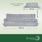 Beautissu Sitzkissen für Hollywoodschaukel 180x50x8cm Flair HS