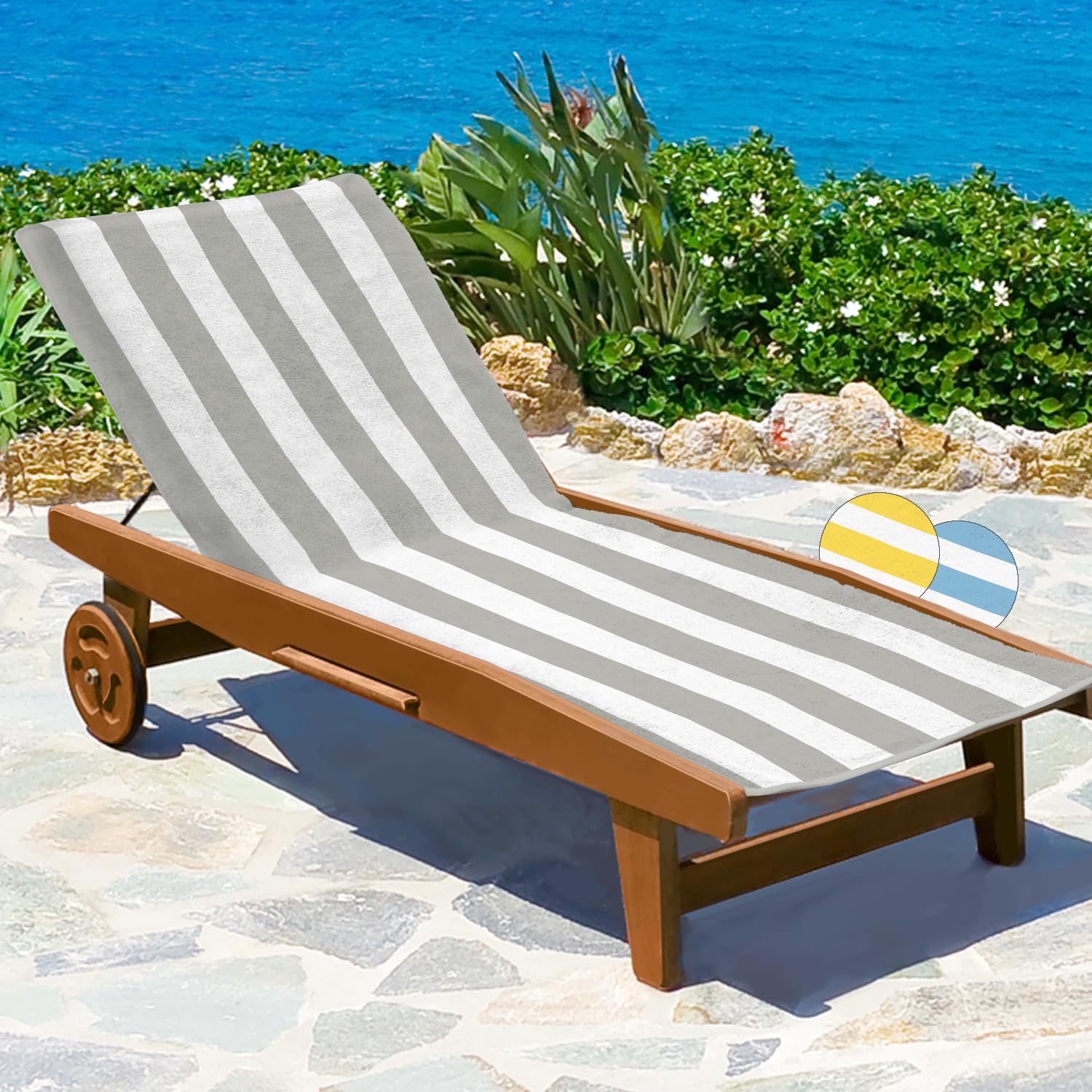 Beautissu Handtuch für Sonnenliege – 100% Baumwolle – Cassis