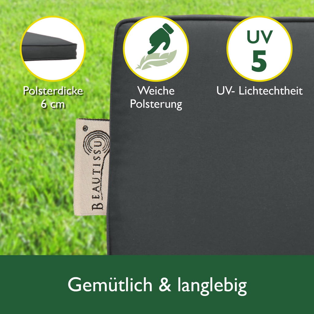 Beautissu Hollywoodschaukel 3 Sitzer Polsterauflagen 2er Set Loft HS