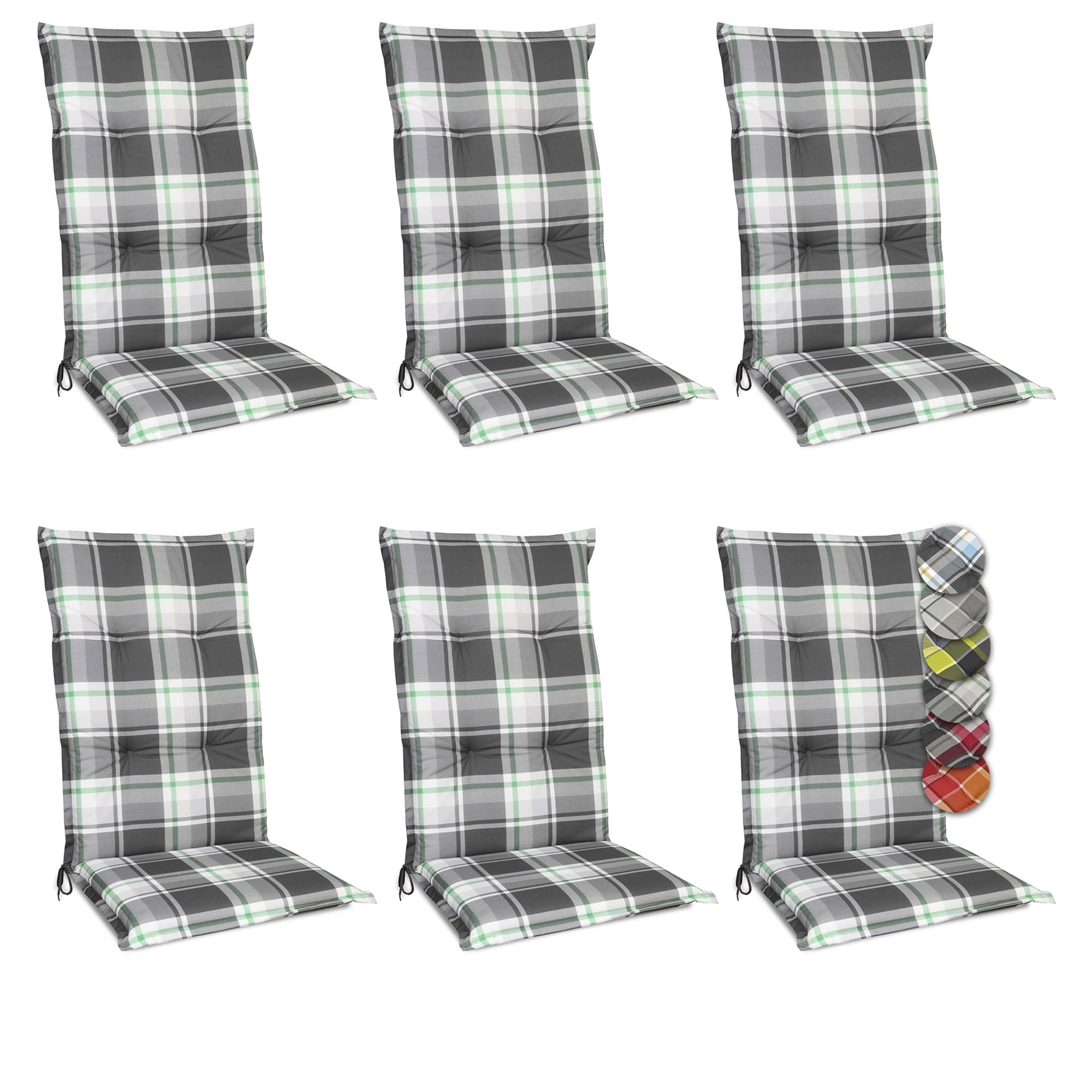 Beautissu Hochlehner Auflage Gartenstuhl 120x50 cm Sunny RO