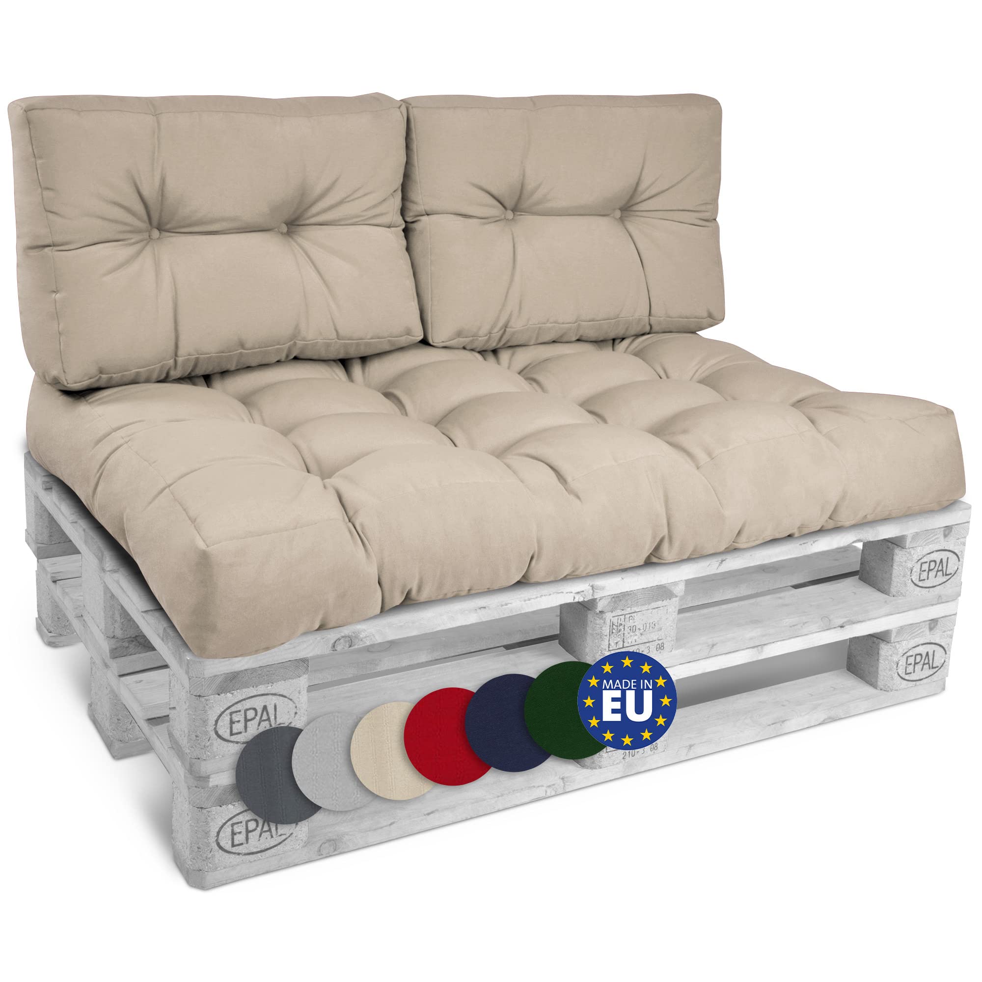 Beautissu Set Palettenkissen Outdoor Style