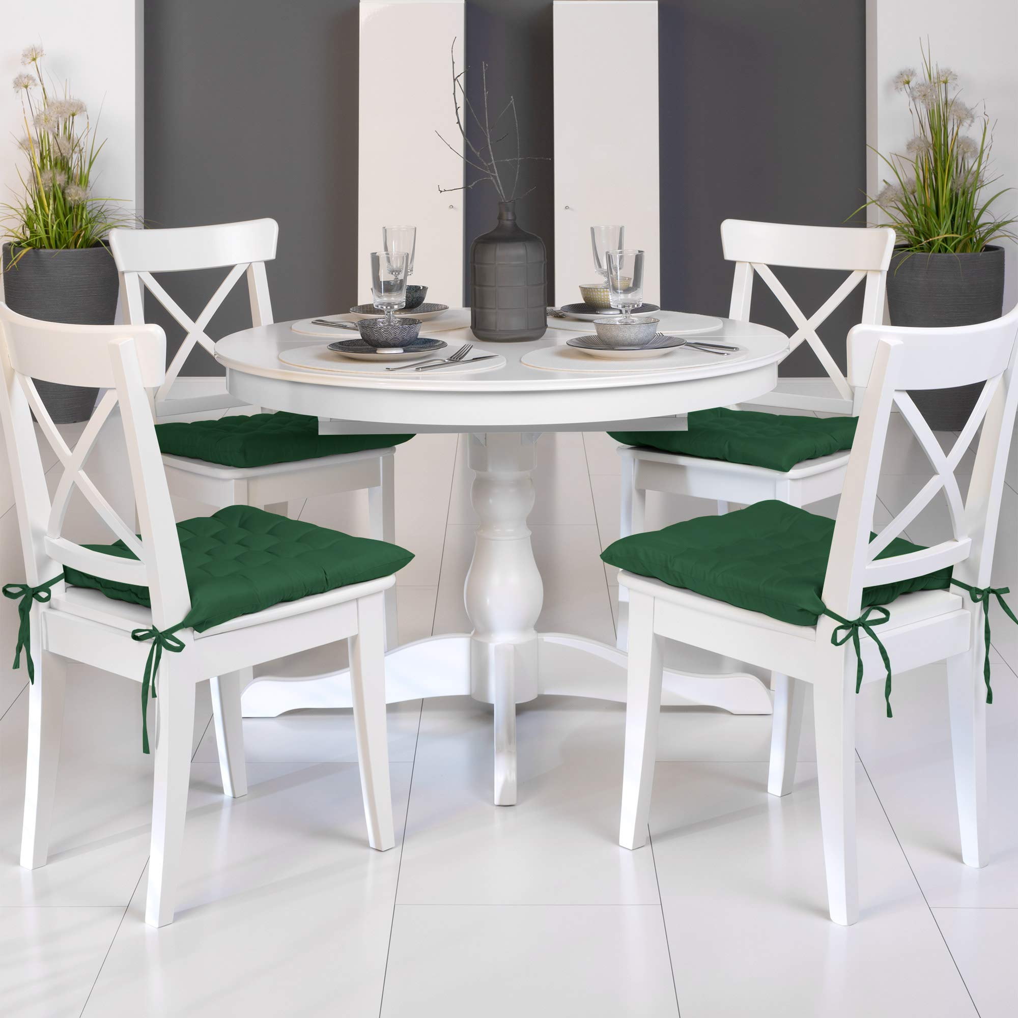 Beautissu 4er Set Stuhlkissen 40x40 cm Lea