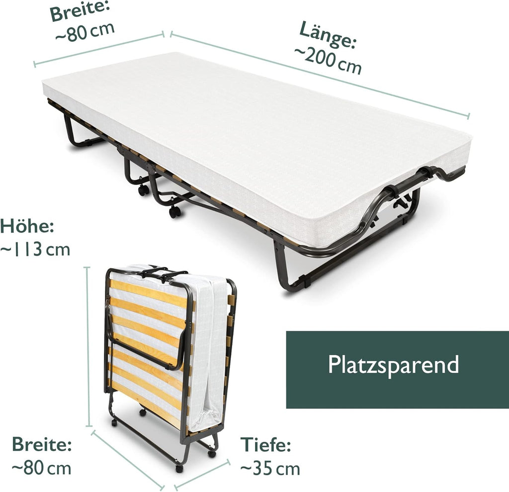 Beautissu Gästebett klappbar 80x200 cm Venetia