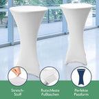 Beautissu 2er Set Stretch Stehtisch Husse Stella