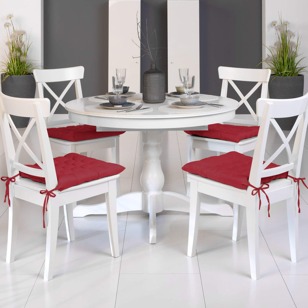 Beautissu 4er Set Stuhlkissen 40x40 cm Lea