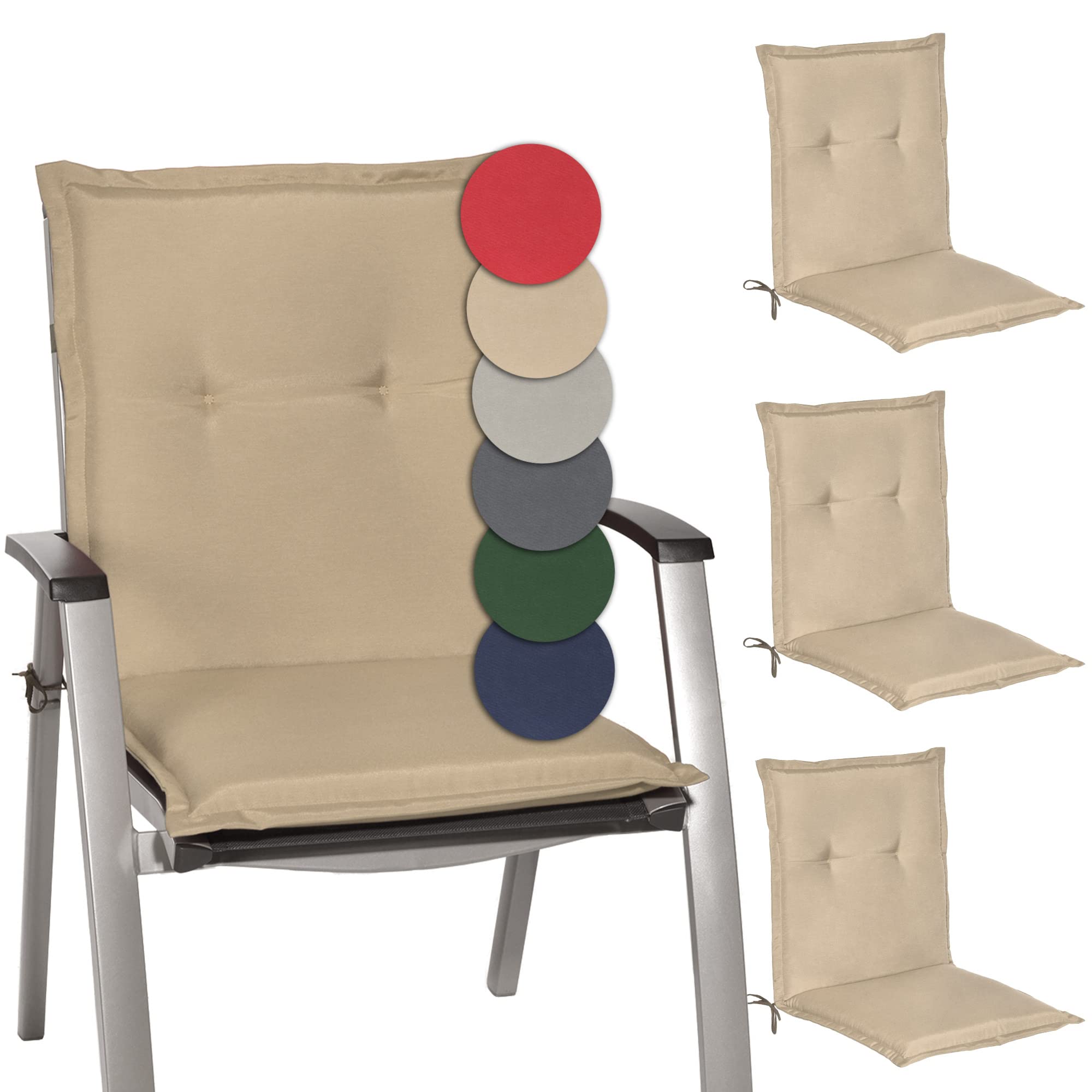 Beautissu Niedriglehner Auflage Gartenstuhl 100x50x6 cm Loft NL