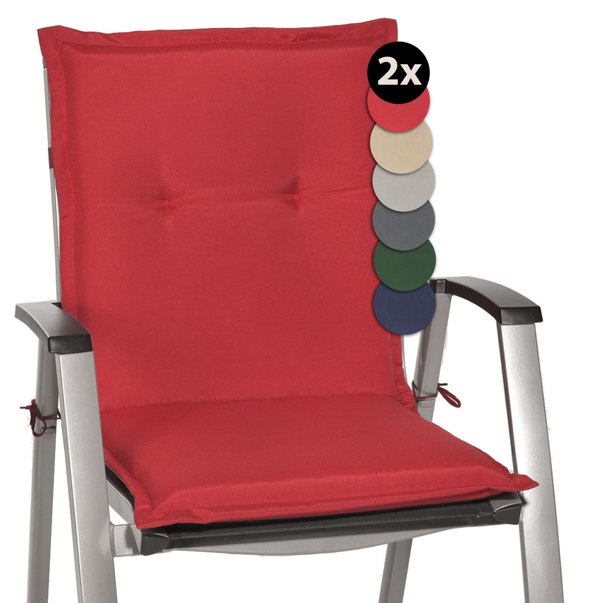 Beautissu Niedriglehner Auflage Gartenstuhl 100x50x6 cm Loft NL