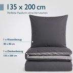 Beautissu Biber Bettwäsche 2tlg Winter Wendebettwäsche 100% Baumwolle