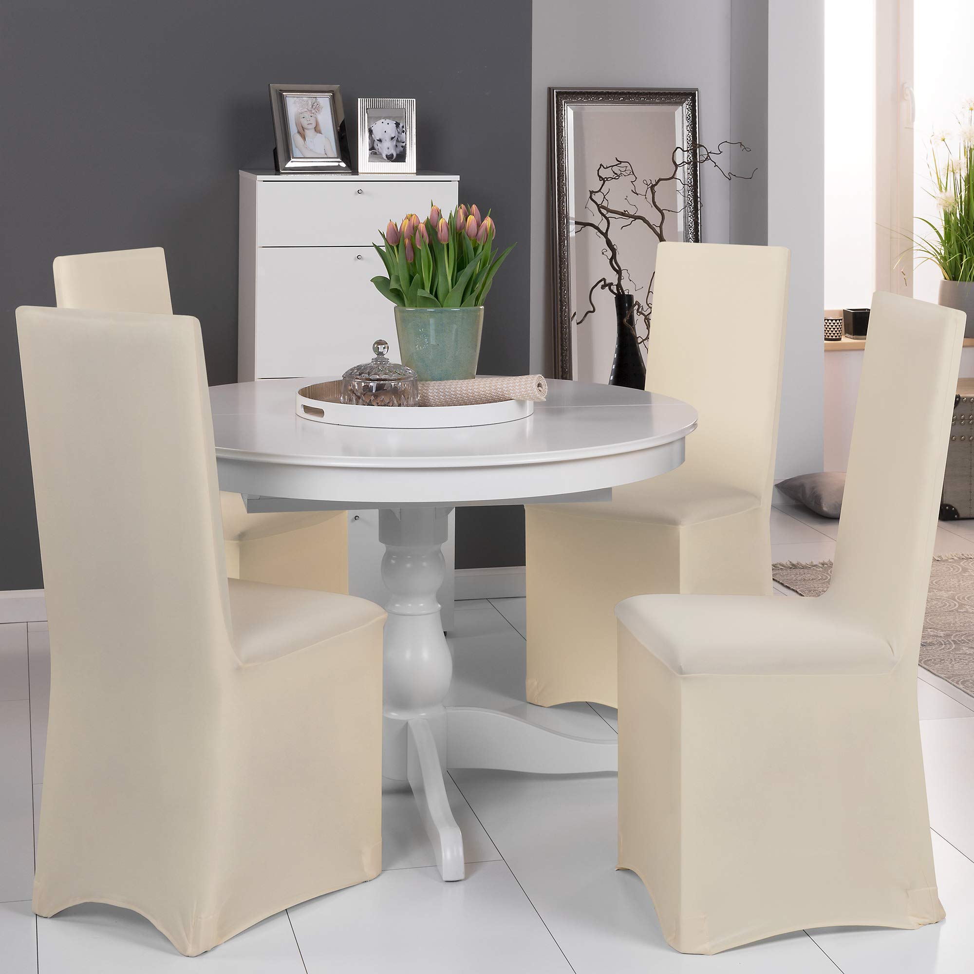 Beautissu Bankett Stuhlhussen 4er Set Leona
