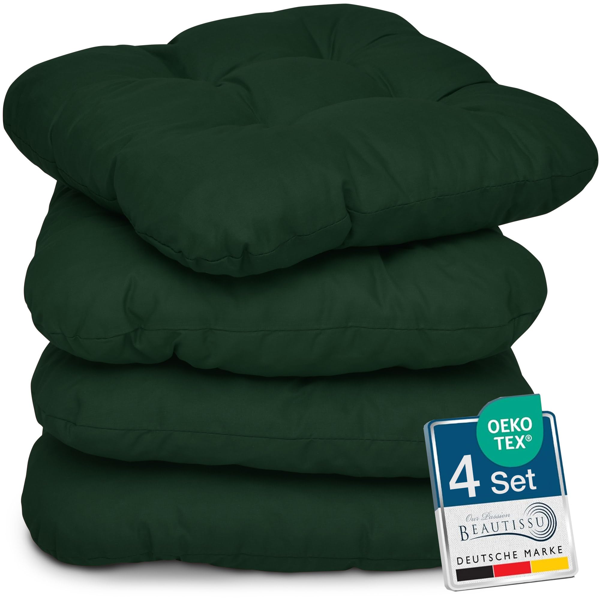 Beautissu 4er Set Sitzkissen 40x40 cm Lisa