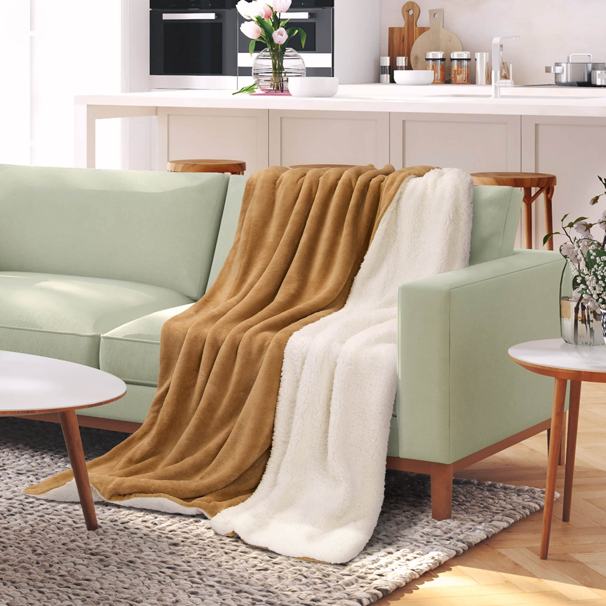 Beautissu Sherpa Decke Alina