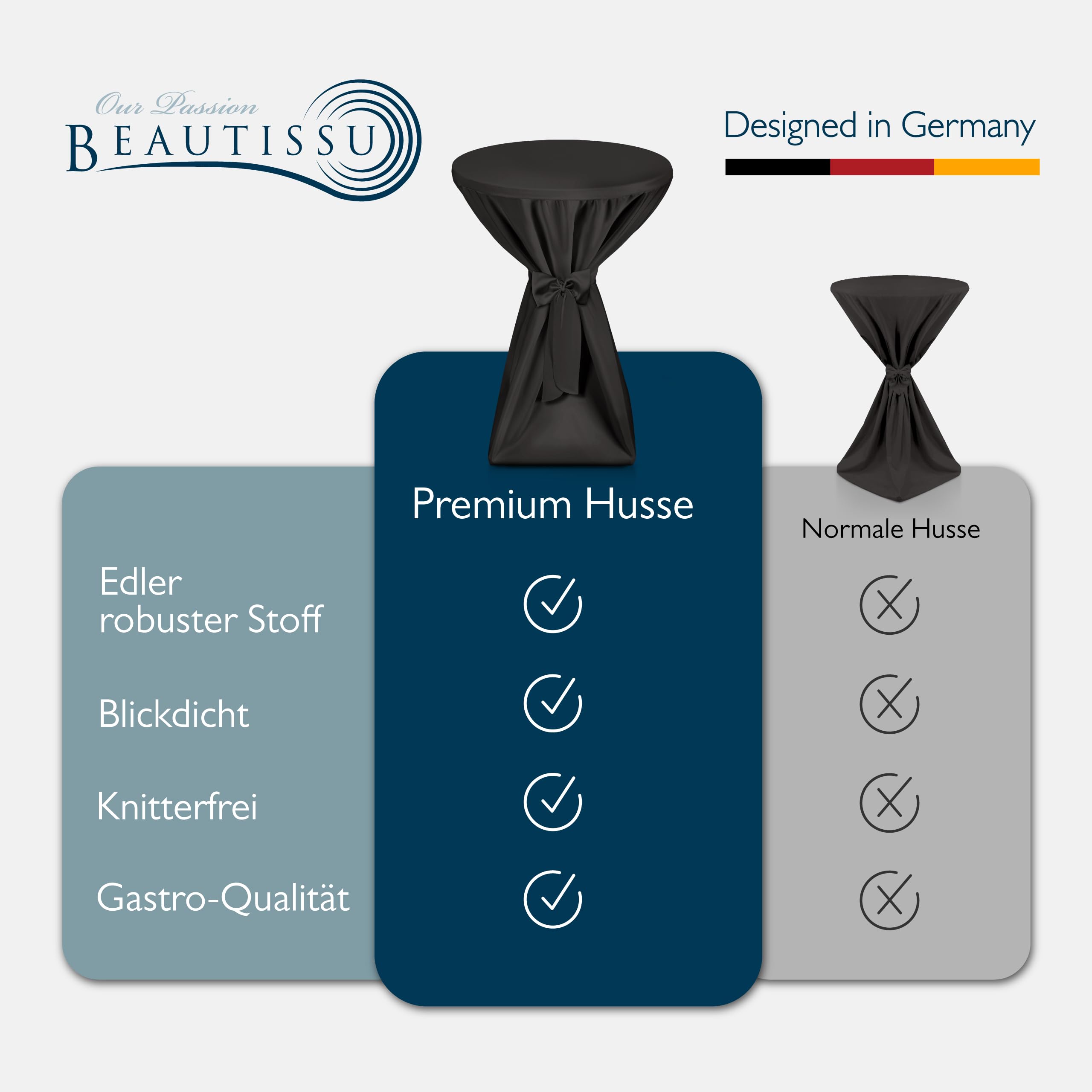 Beautissu Premium Stehtischhusse