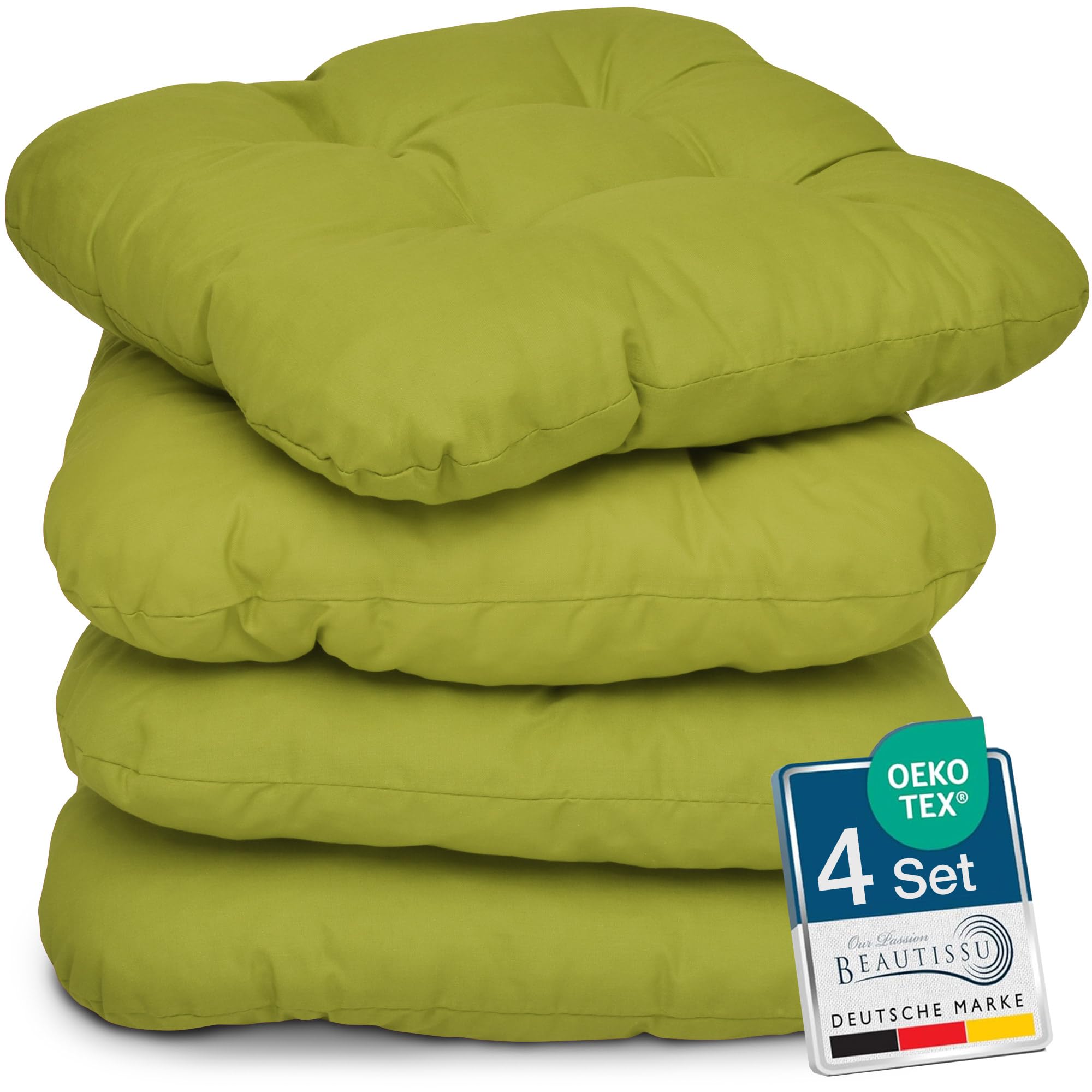 Beautissu 4er Set Sitzkissen 40x40 cm Lisa