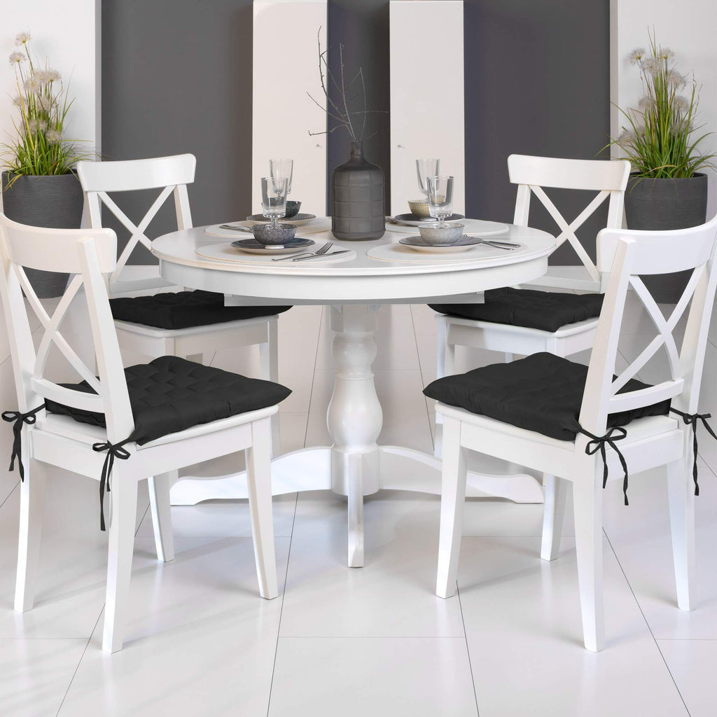 Beautissu 4er Set Stuhlkissen 40x40 cm Lea