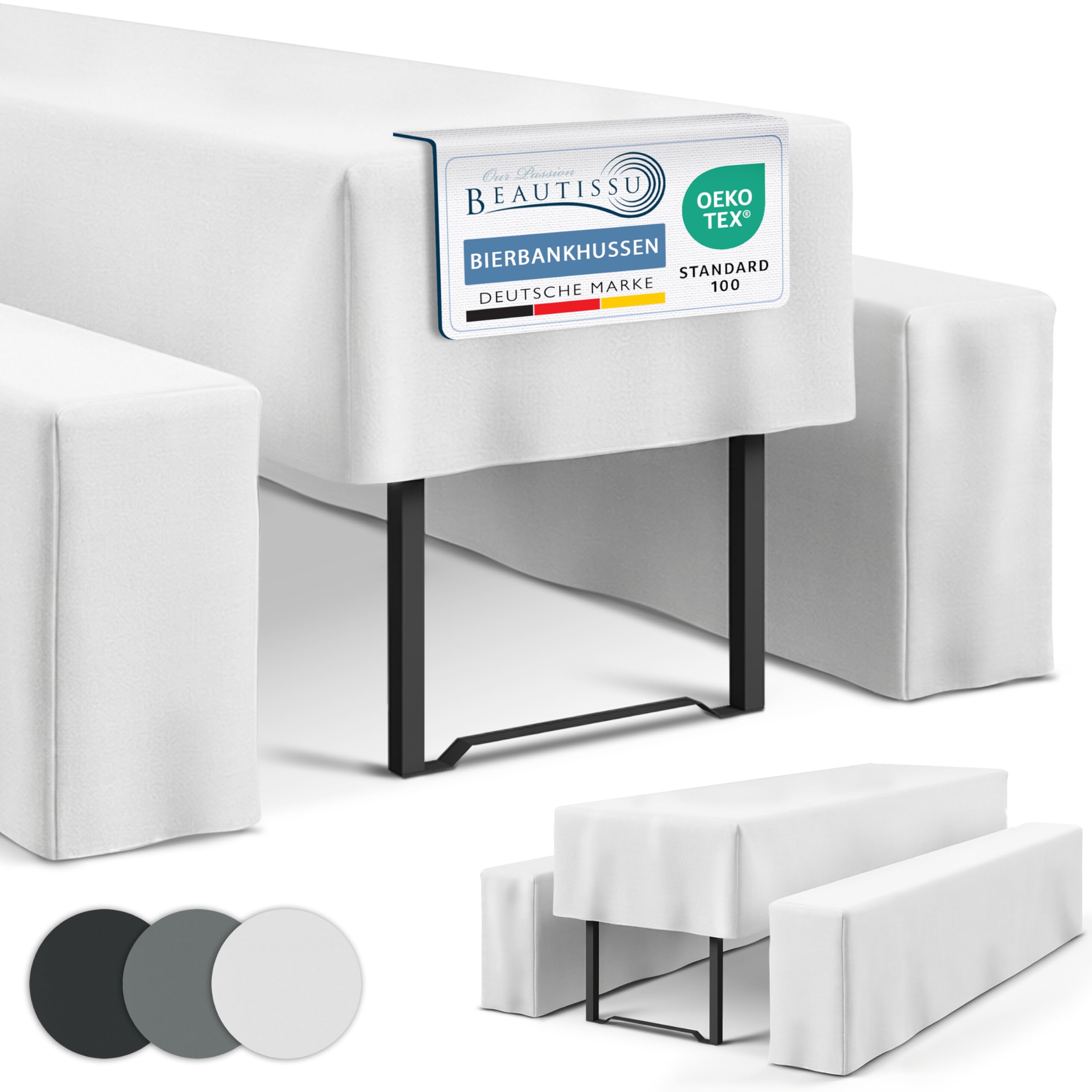 Beautissu Premium Biertischhussen Set – in div. Farben & Größen – Premium M