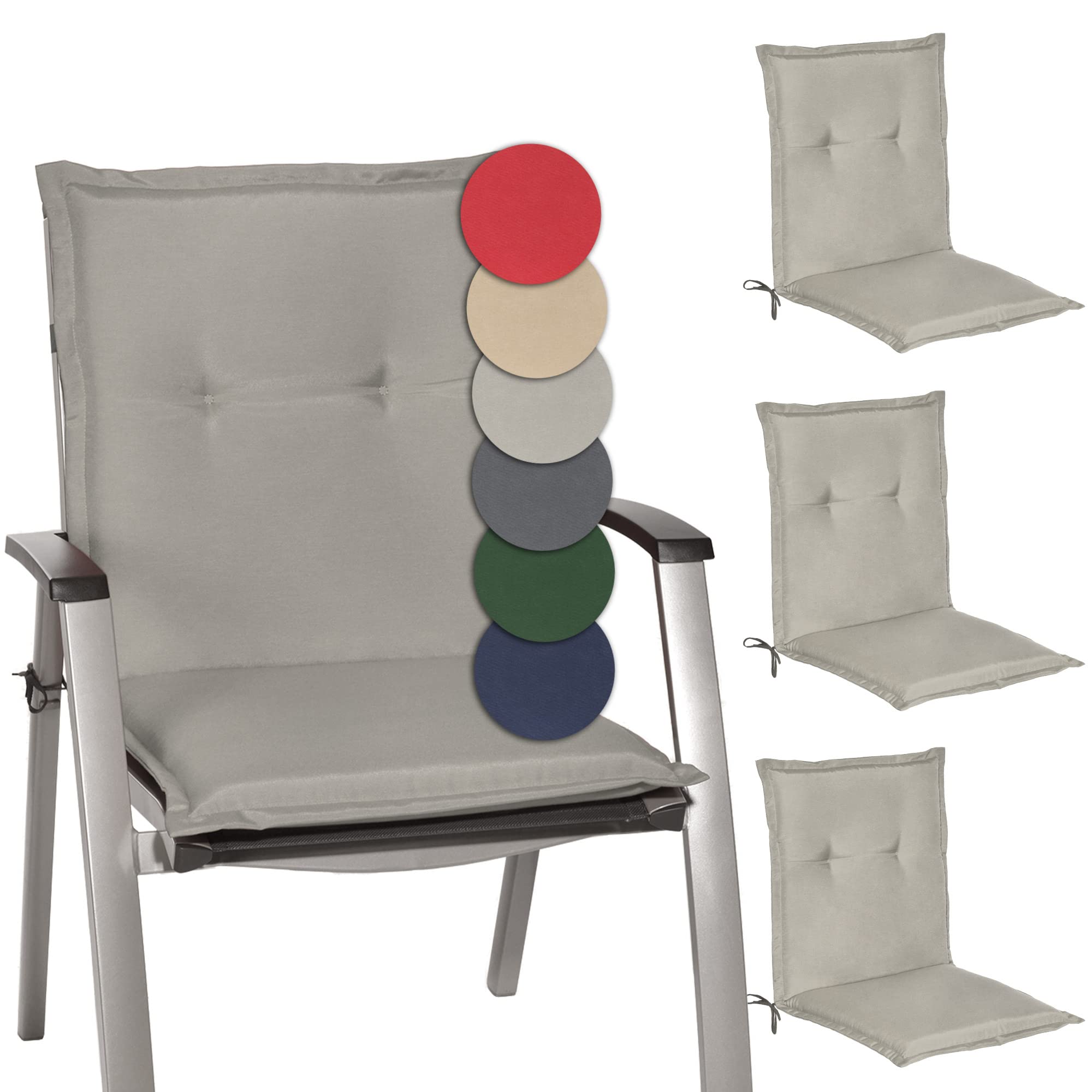 Beautissu Niedriglehner Auflage Gartenstuhl 100x50x6 cm Loft NL