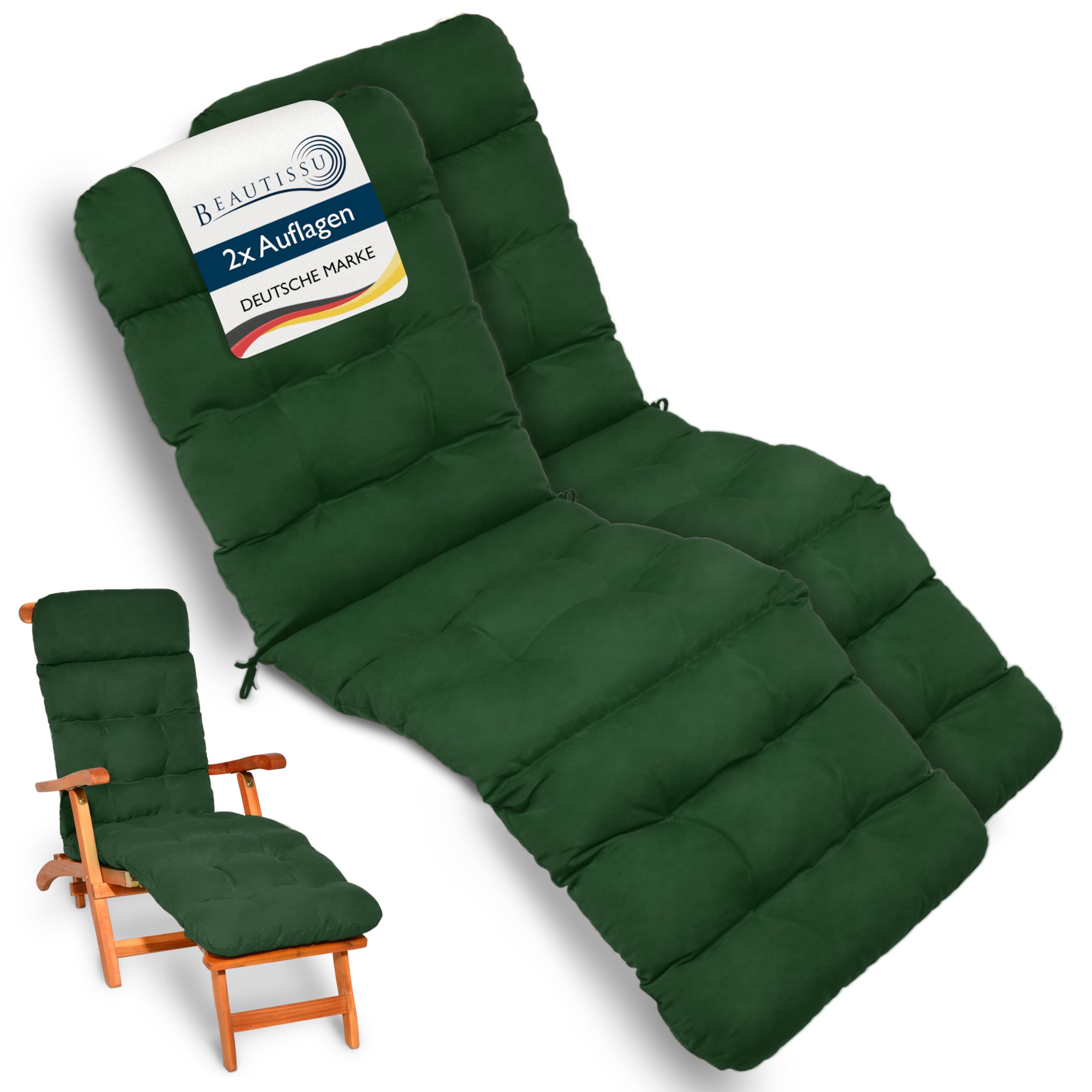 Beautissu Bequeme Liegenauflage Deckchair & Sonnenliegen 200x50cm Flair DC