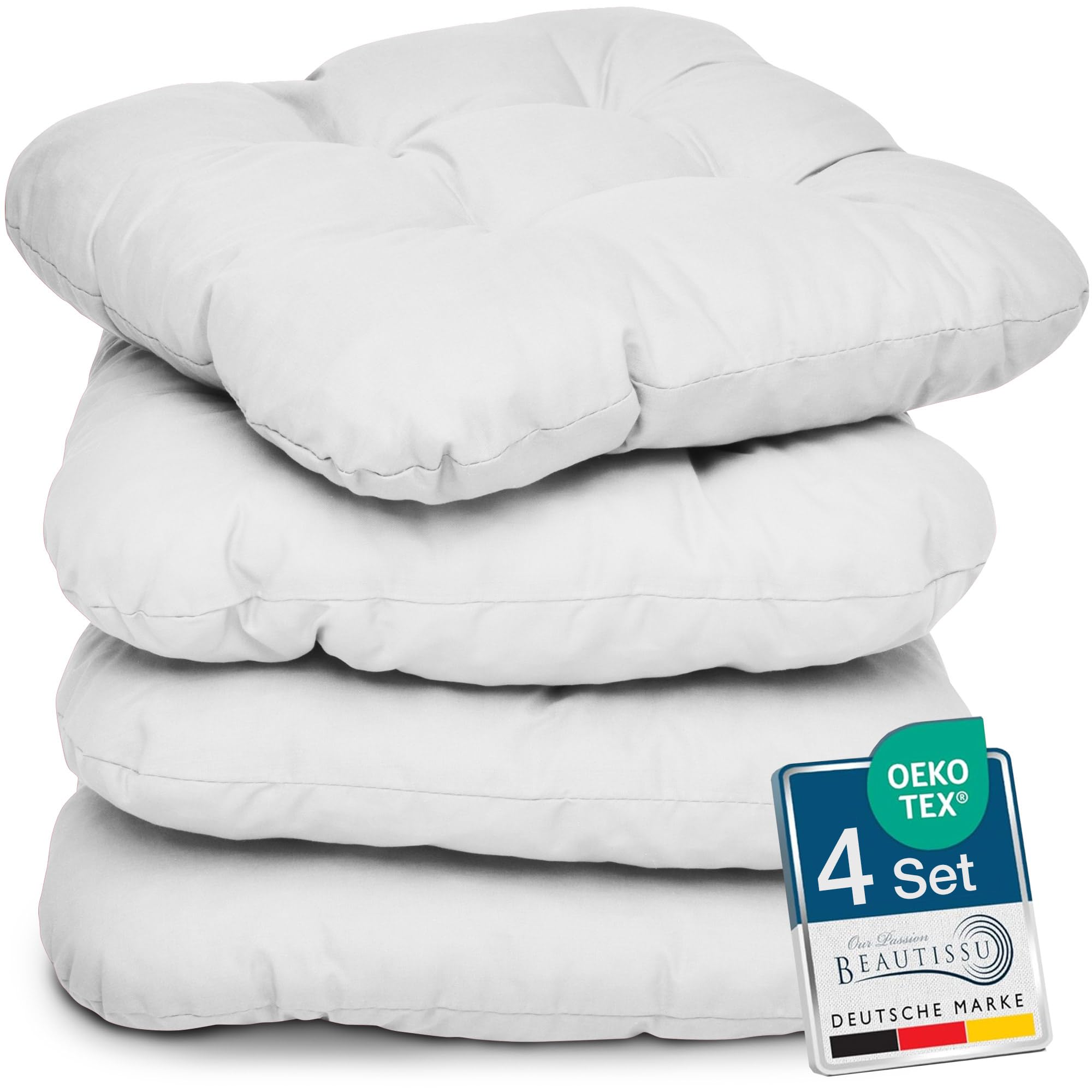 Beautissu 4er Set Sitzkissen 40x40 cm Lisa