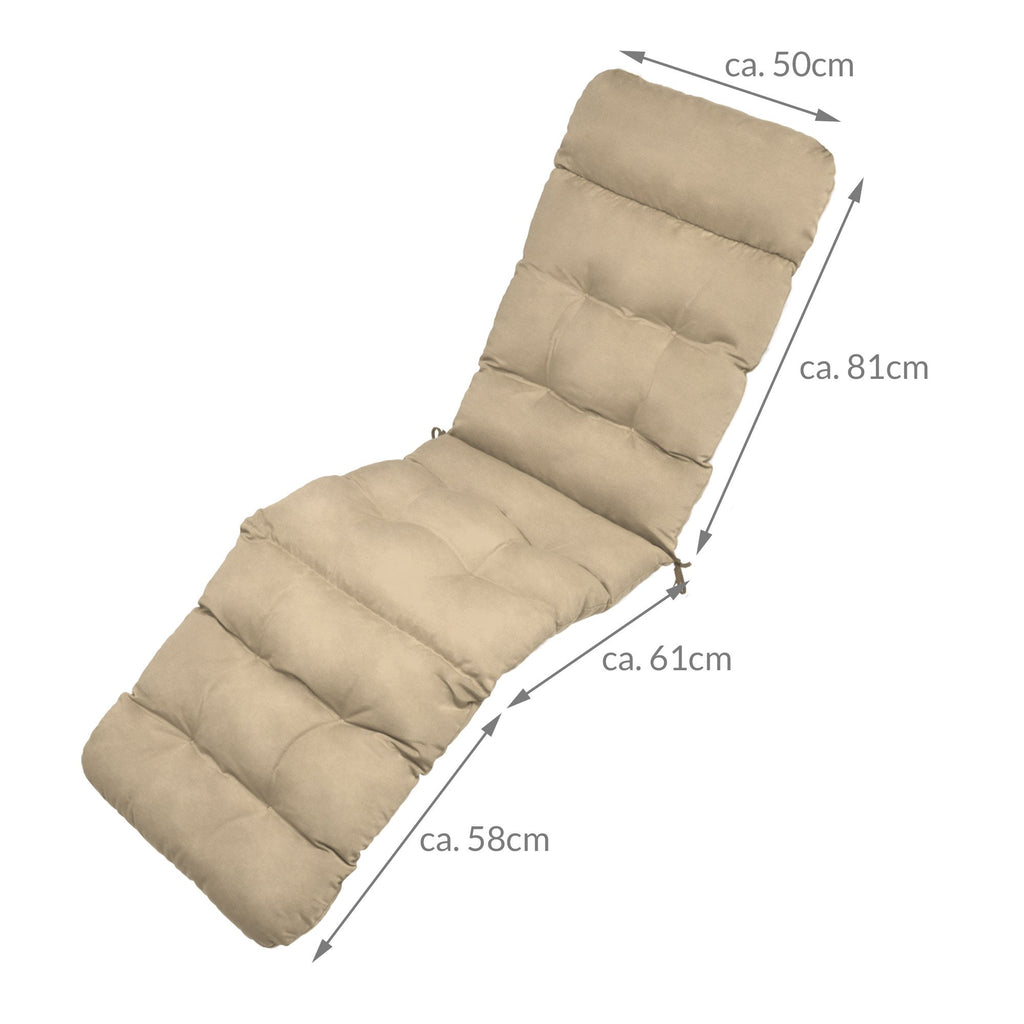 Beautissu Bequeme Liegenauflage Deckchair & Sonnenliegen 200x50cm Flair DC