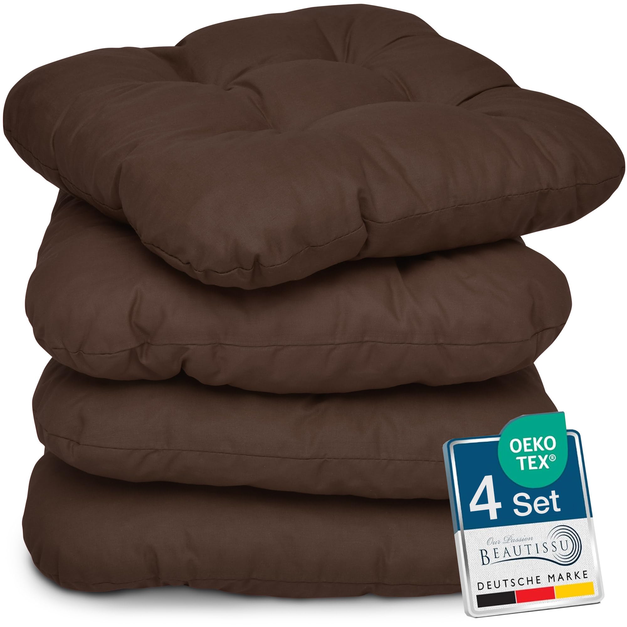 Beautissu 4er Set Sitzkissen 40x40 cm Lisa