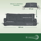 Beautissu Sitzkissen für Hollywoodschaukel 180x50x8cm Flair HS