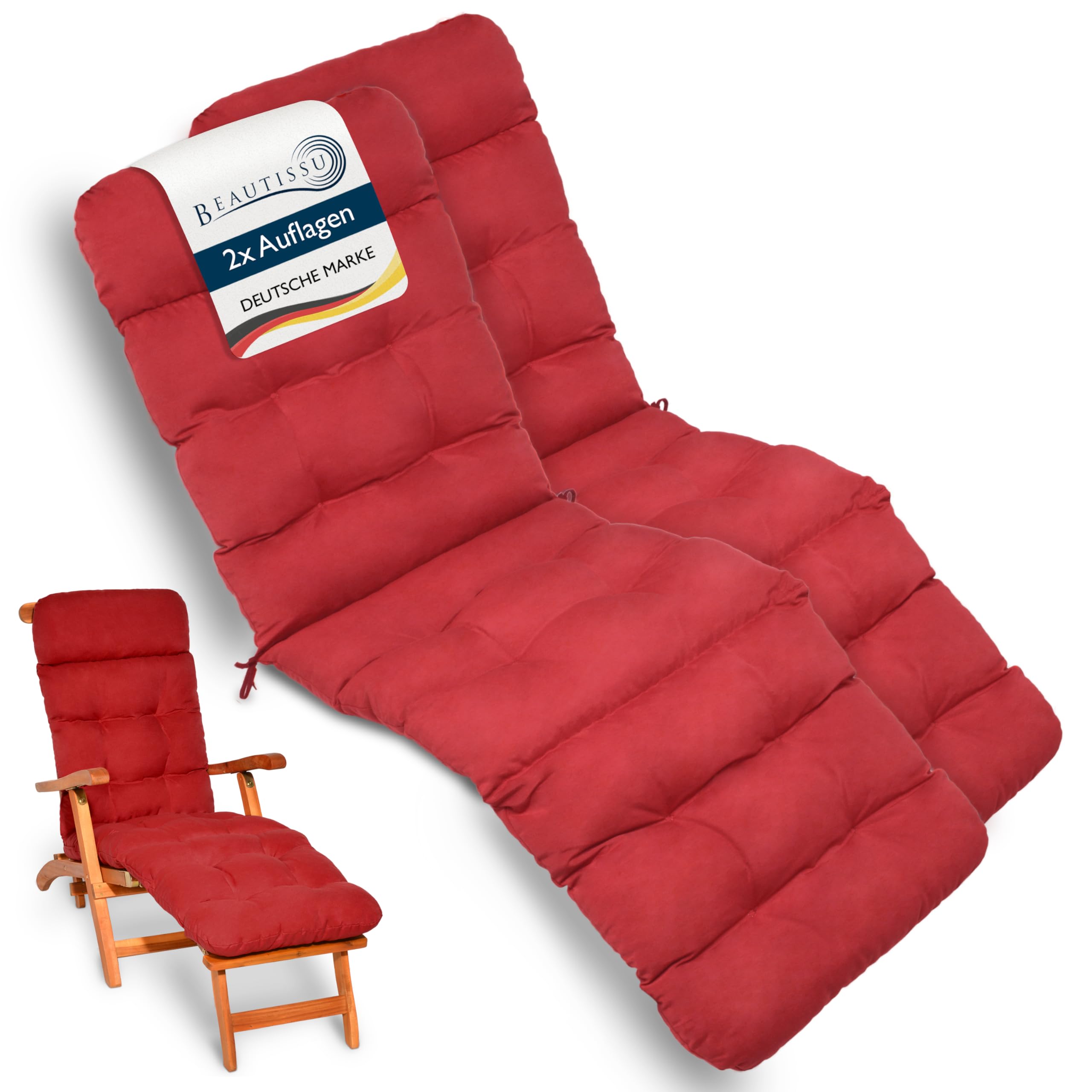 Beautissu Bequeme Liegenauflage Deckchair & Sonnenliegen 200x50cm Flair DC