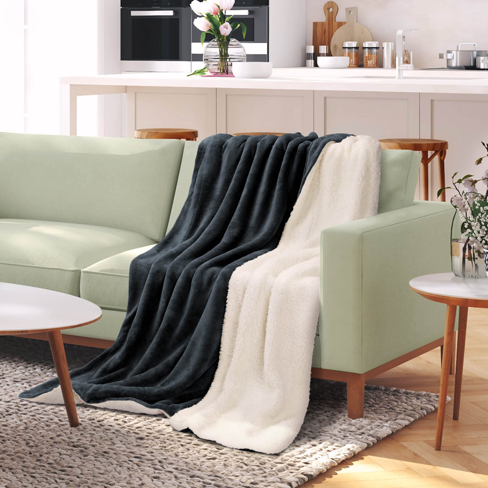 Beautissu Sherpa Decke Alina
