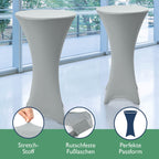 Beautissu 2er Set Stretch Stehtisch Husse Stella