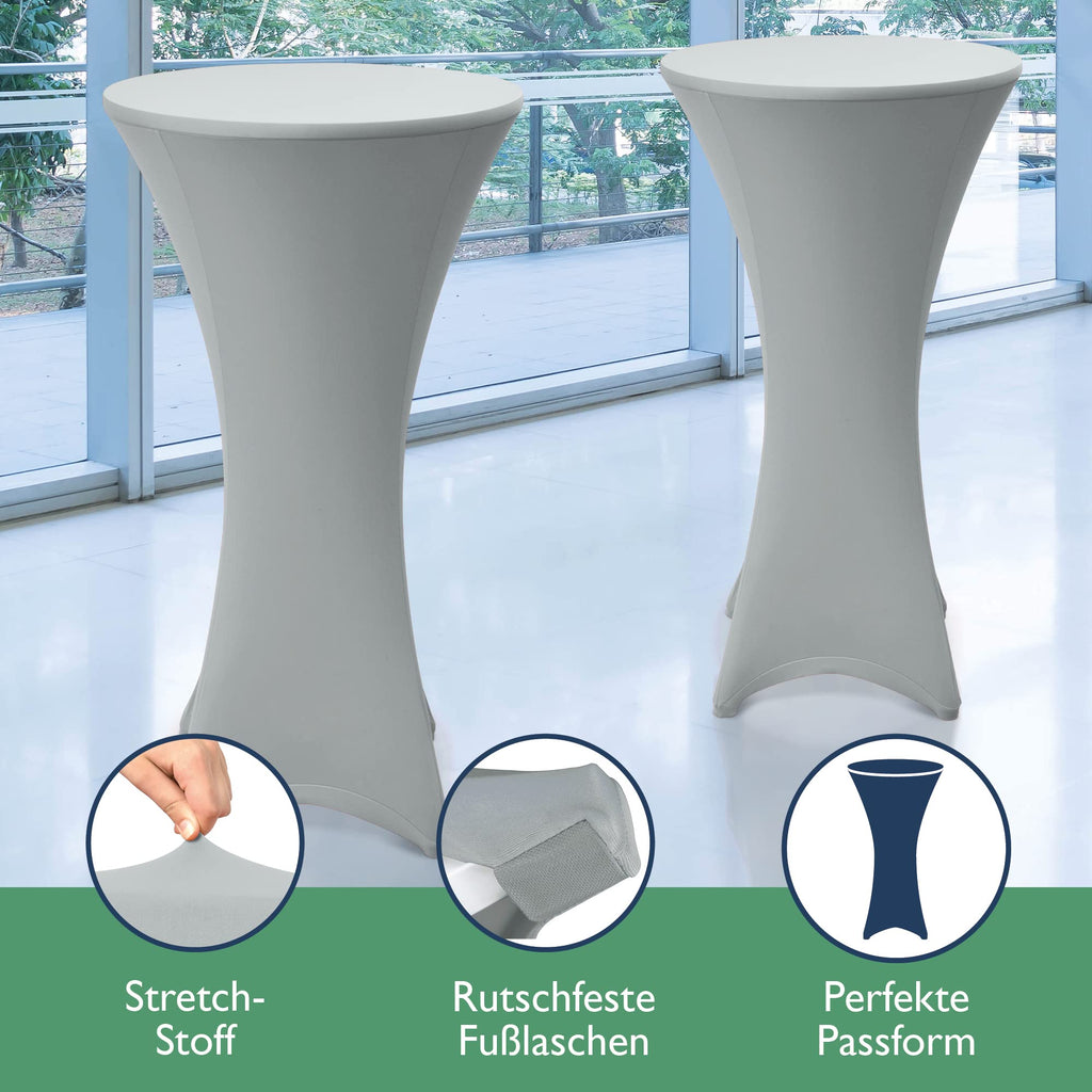 Beautissu 2er Set Stretch Stehtisch Husse Stella