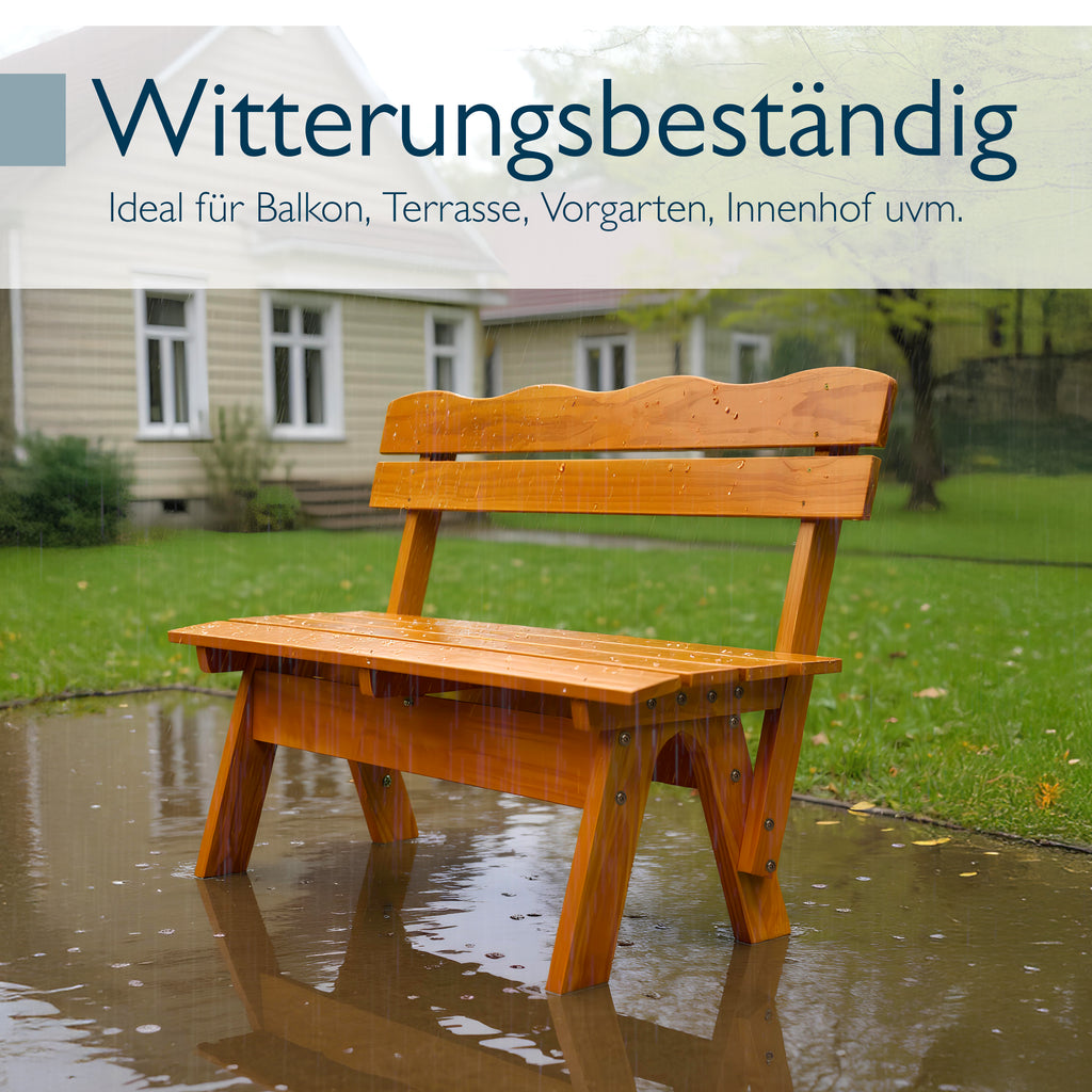 Beautissu Gartenbank Wetterfest Holz Geschwungen - RD