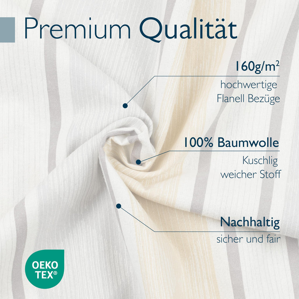 Beautissu Biber Bettwäsche Viola Biber Beige