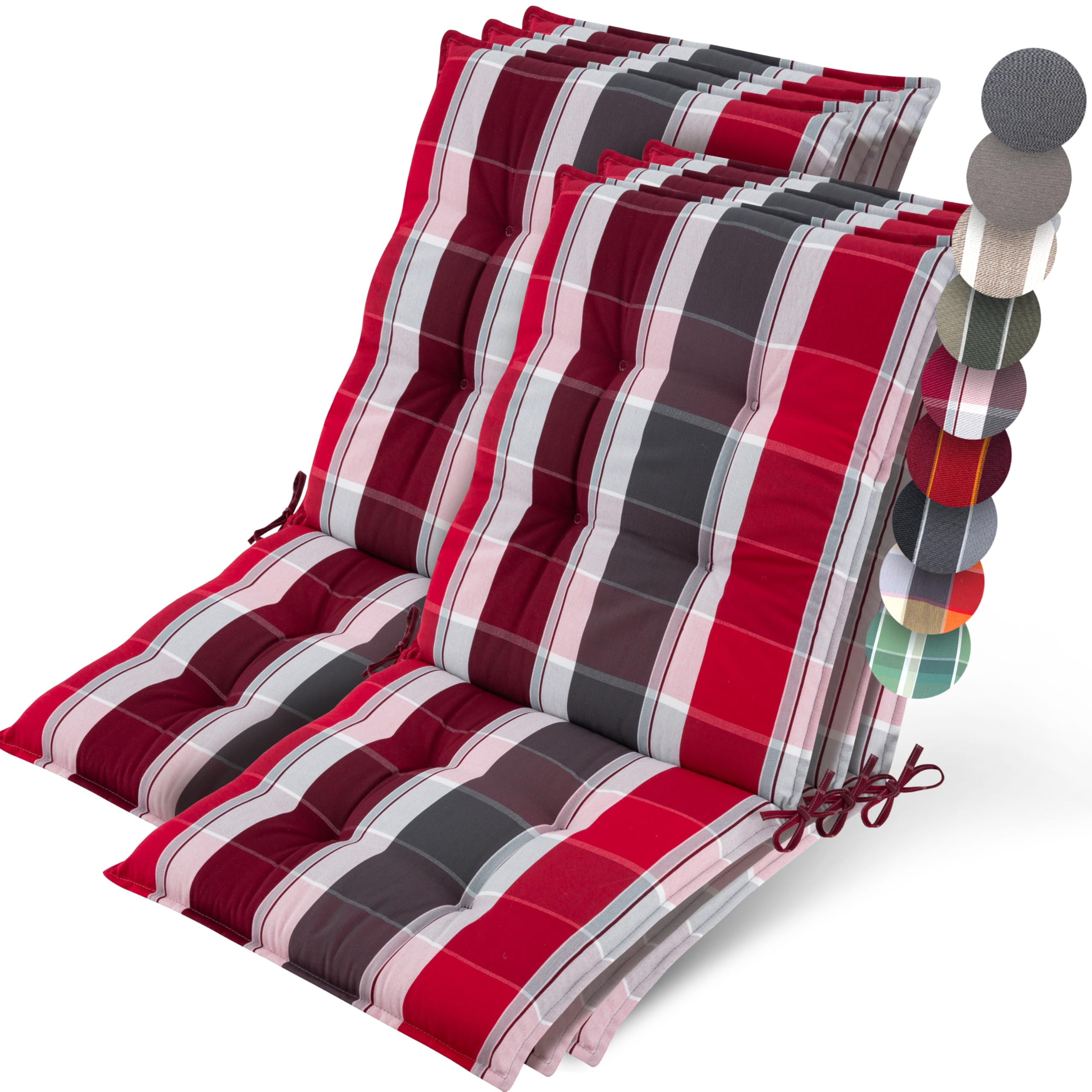 Beautissu Premium Niedriglehner Auflage Gartenstuhl 100x50cm Sun-NL