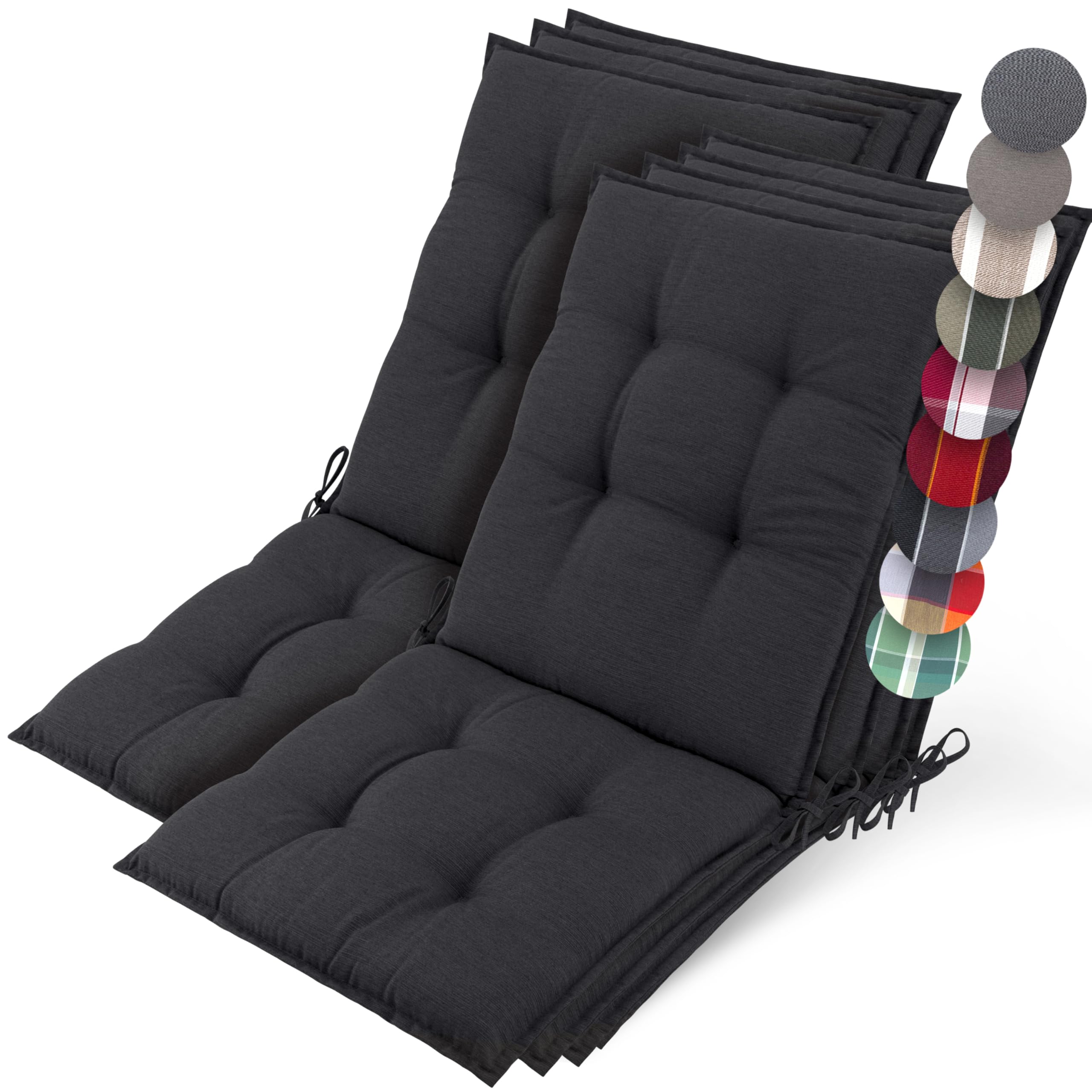Beautissu Premium Niedriglehner Auflage Gartenstuhl 100x50cm Sun-NL