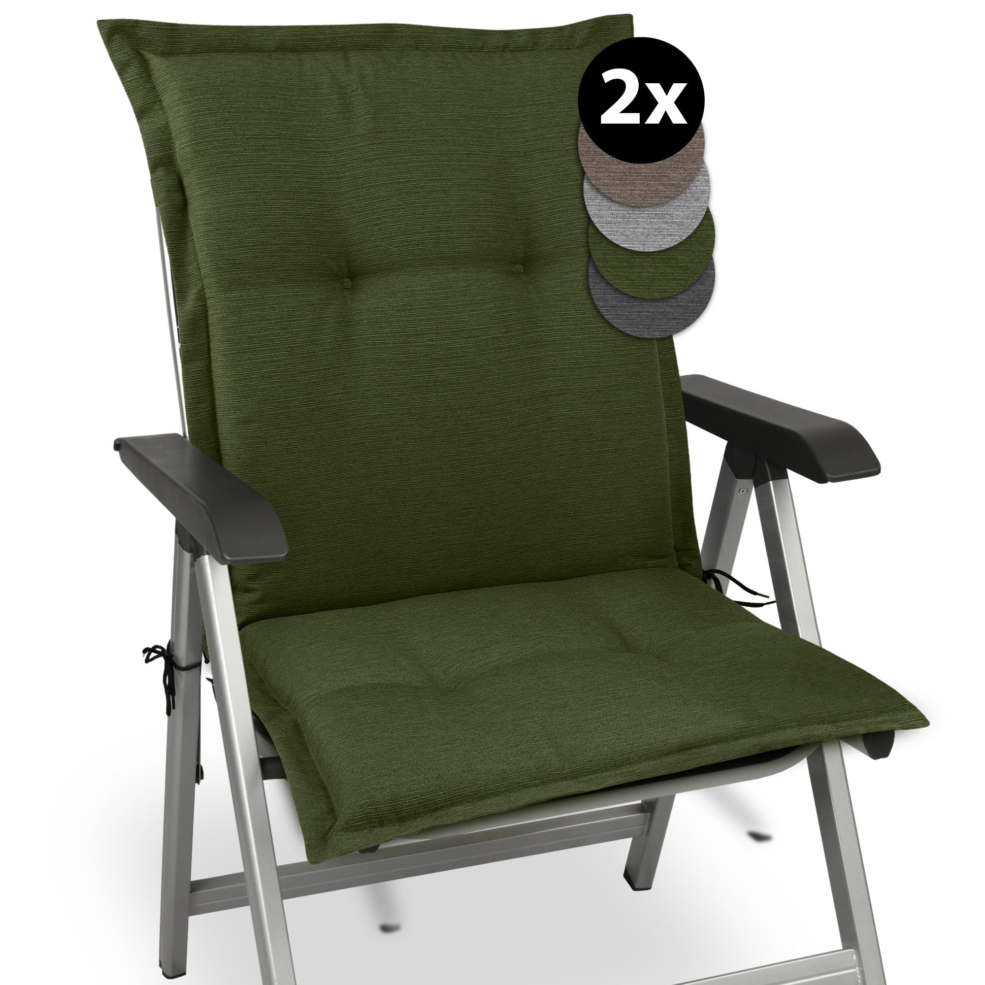 Beautissu Premium Gartenstuhlauflage Niedriglehner 105x50x7cm HighLux NL