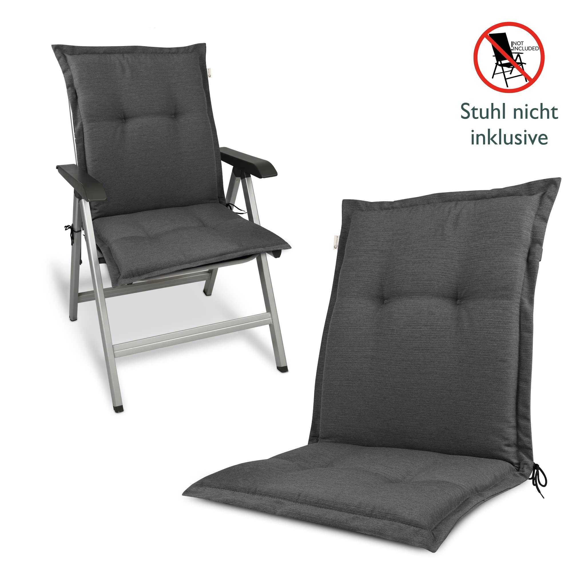 Beautissu Premium Gartenstuhlauflage Niedriglehner 105x50x7cm HighLux NL
