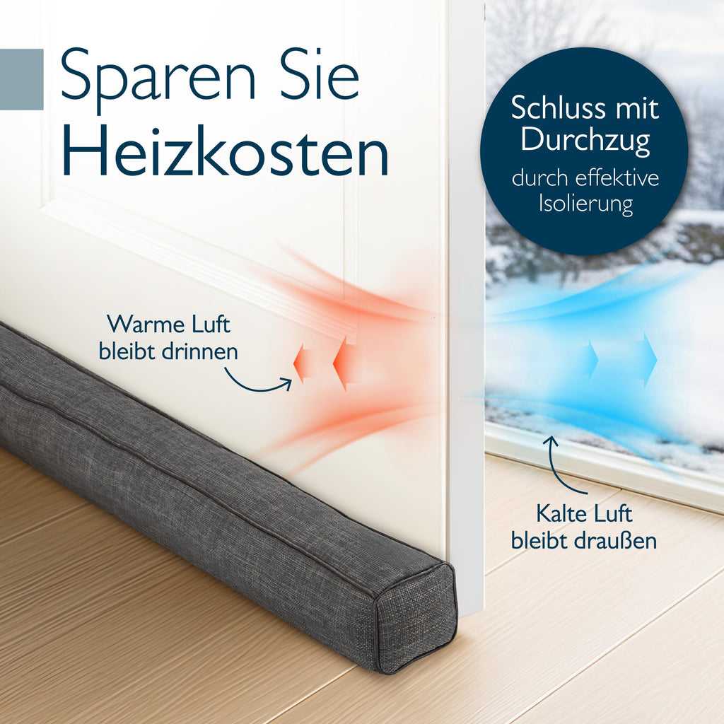 Beautissu Zugluftstopper für Türen & Fenster in div. Farben & Größen – Marin
