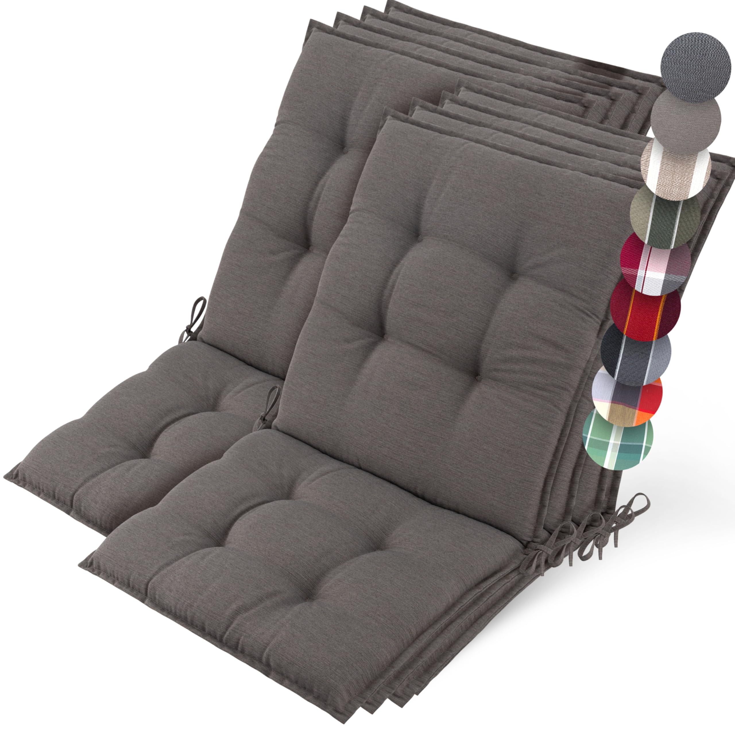 Beautissu Premium Niedriglehner Auflage Gartenstuhl 100x50cm Sun-NL