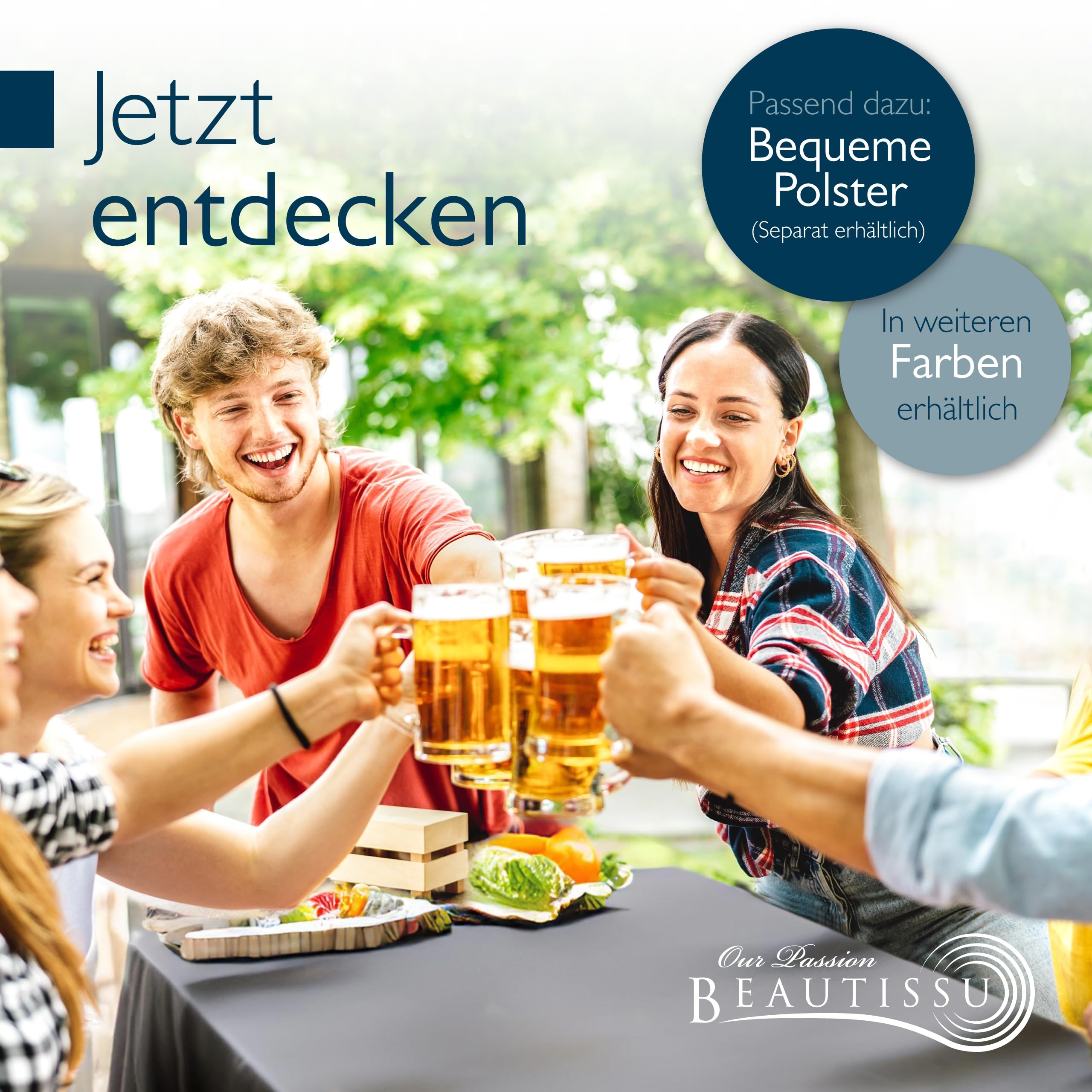 Beautissu Premium Biertischhussen Set – in div. Farben & Größen – Premium M