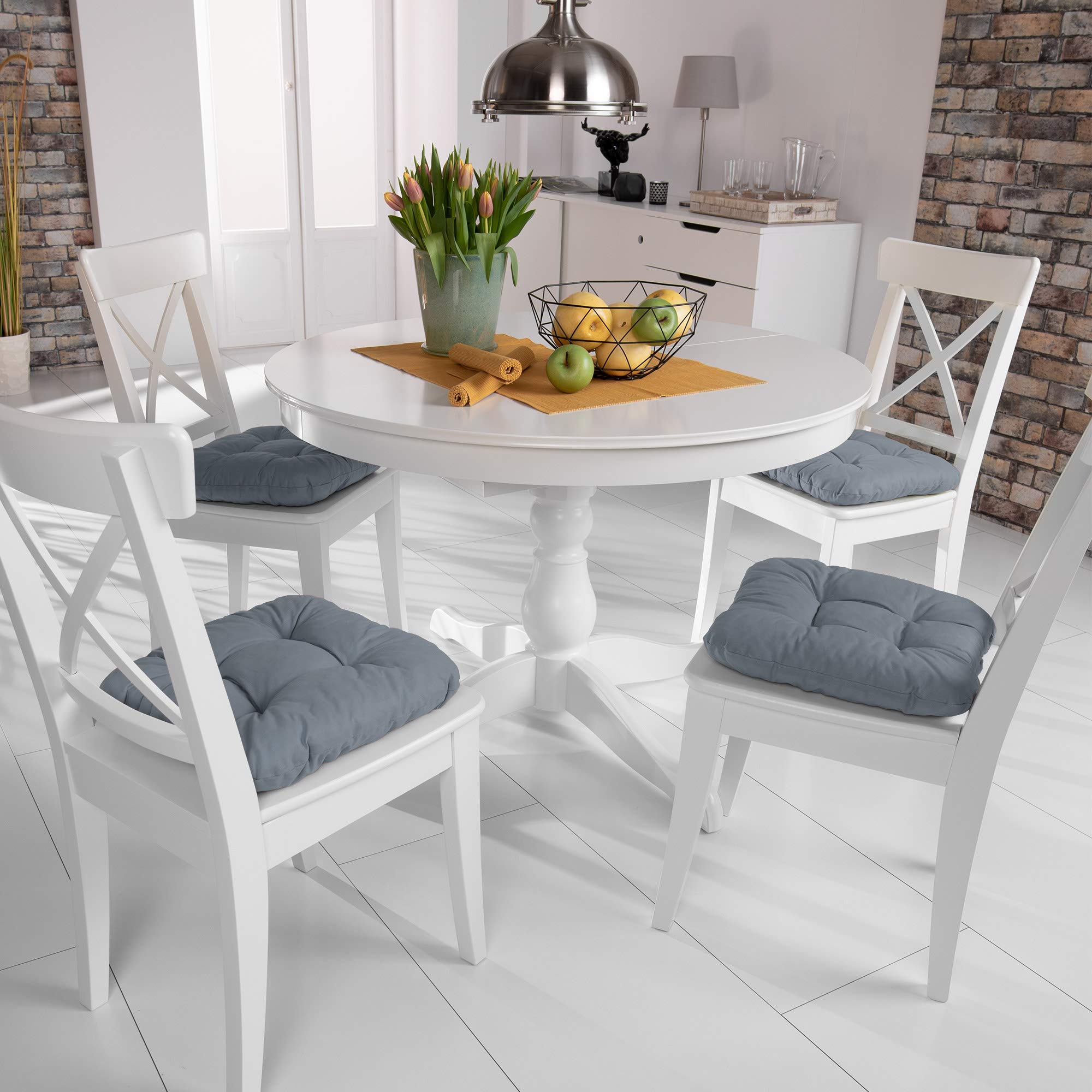 Beautissu 4er Set Sitzkissen 40x40 cm Lisa