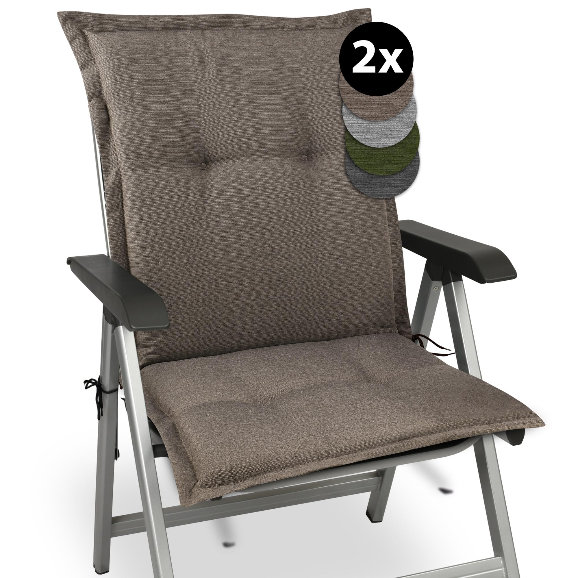 Beautissu Premium Gartenstuhlauflage Niedriglehner 105x50x7cm HighLux NL