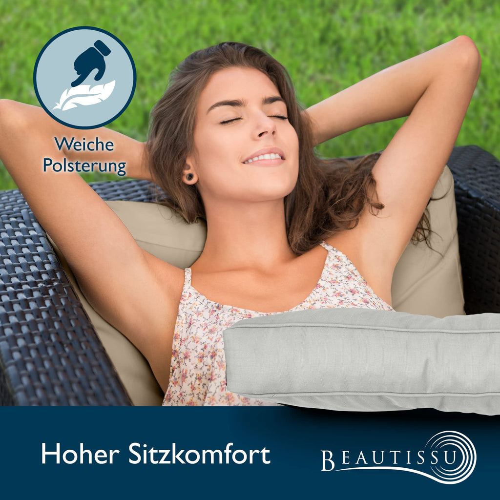 Beautissu Lounge Kissen Outdoor 50x50 cm xLuna